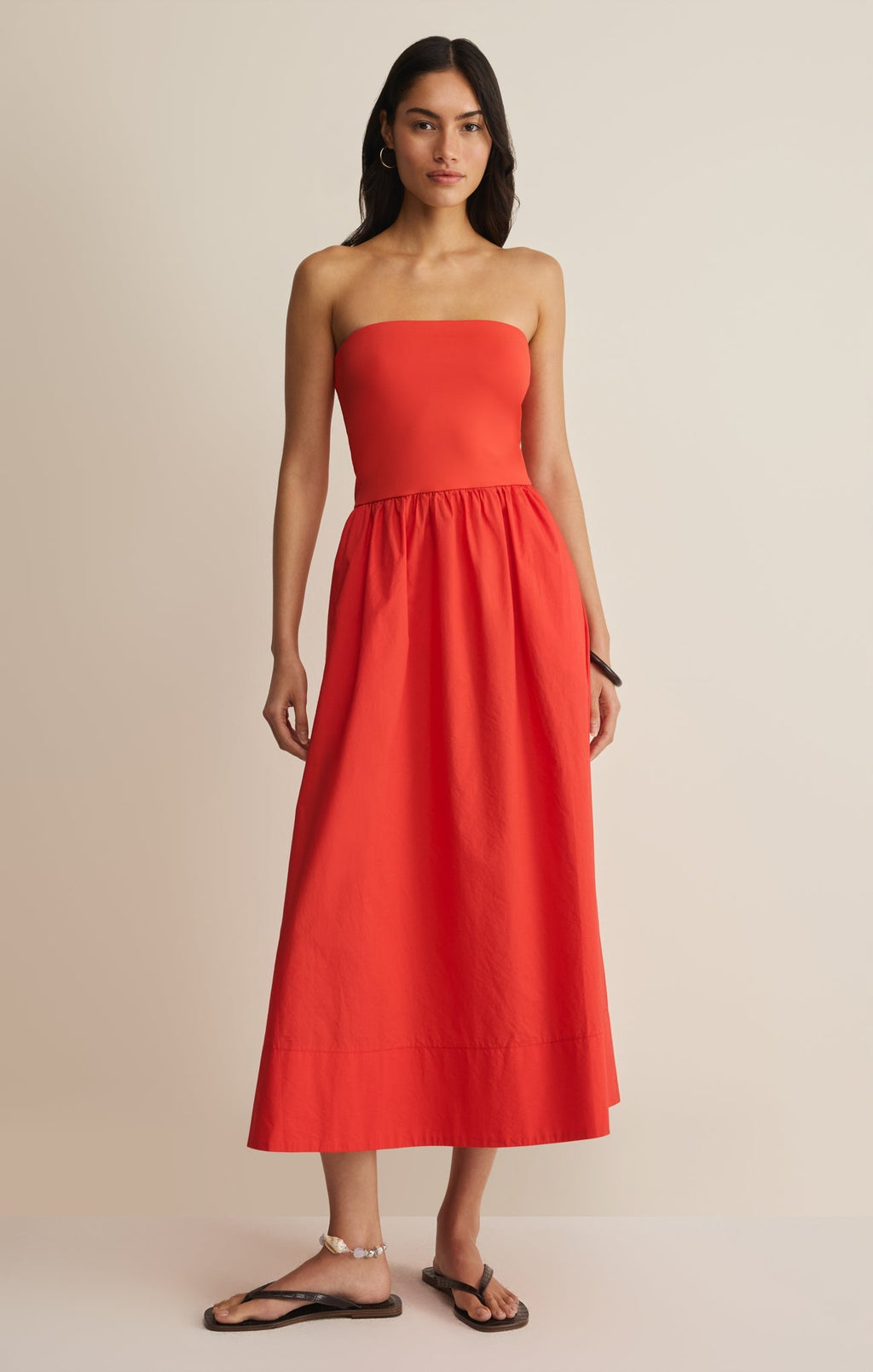 Sunsought Strapless Midi Dress