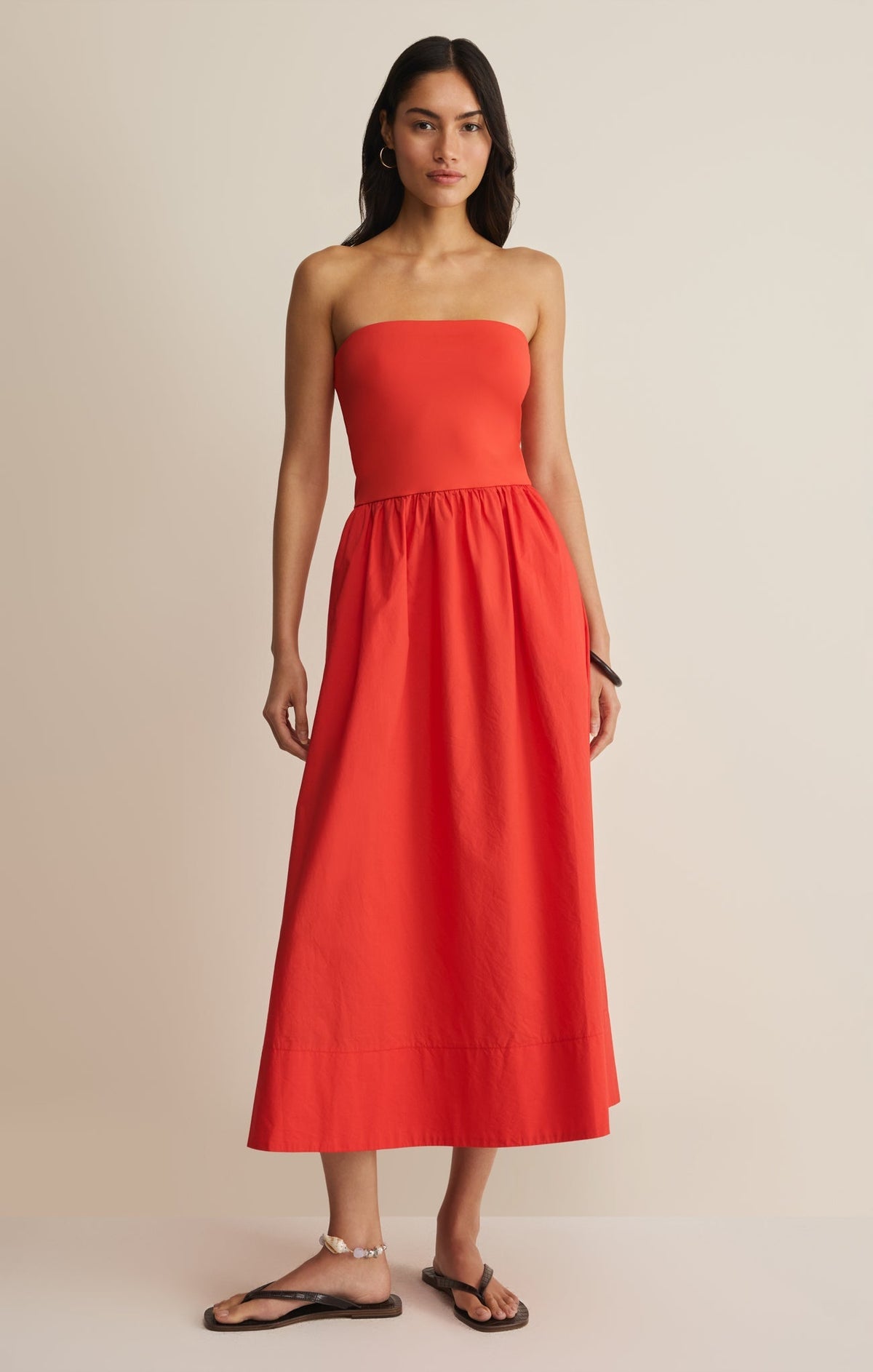 Sunsought Strapless Midi Dress