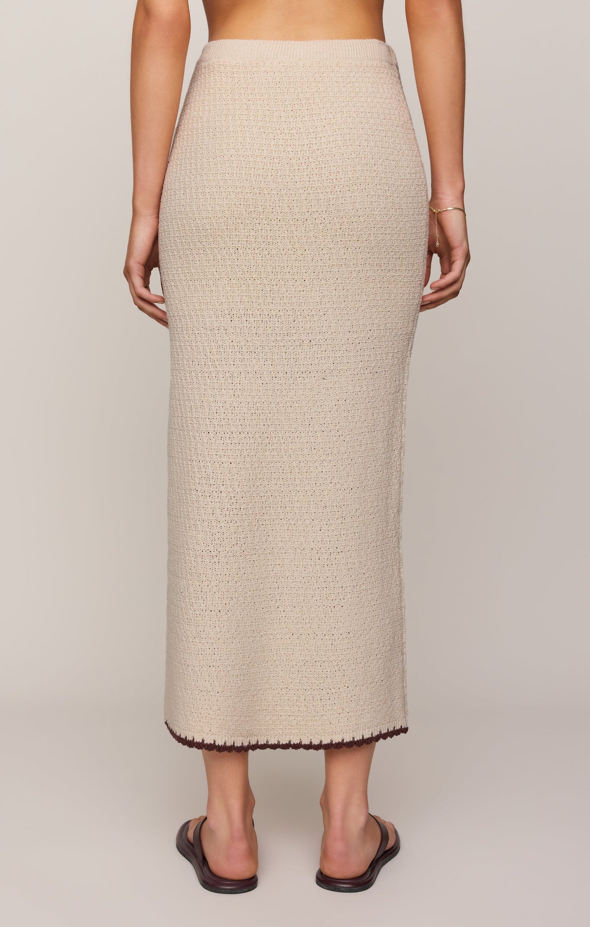 Yessenia Whipstitch Midi Skirt