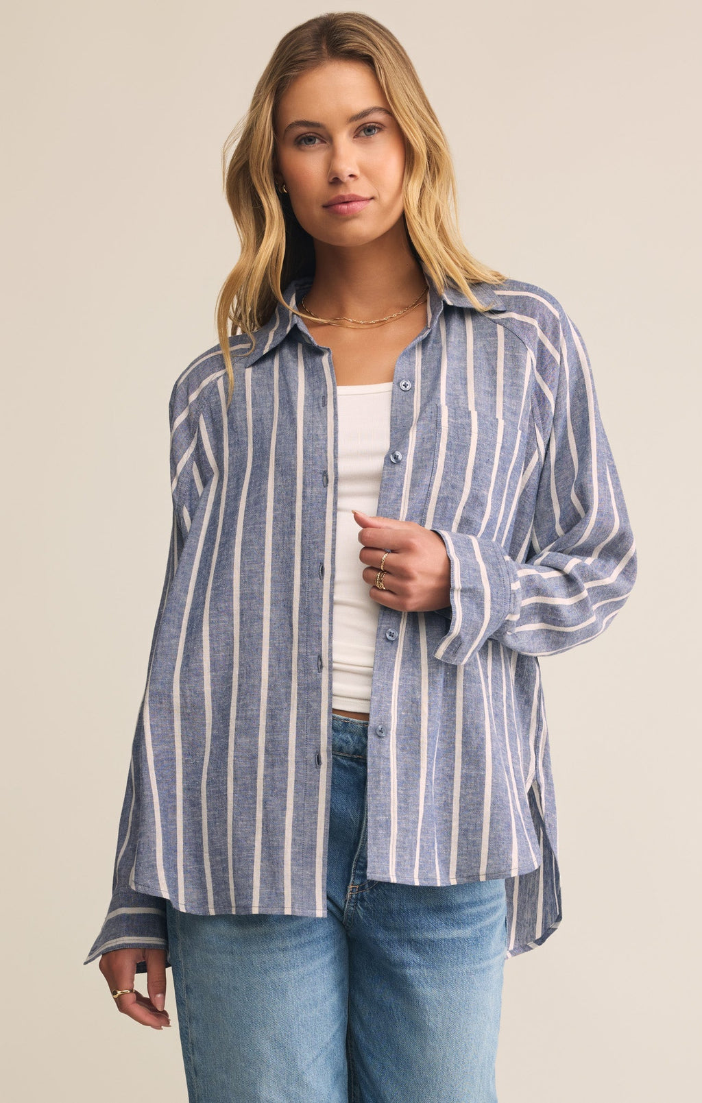 The Perfect Linen Striped Top
