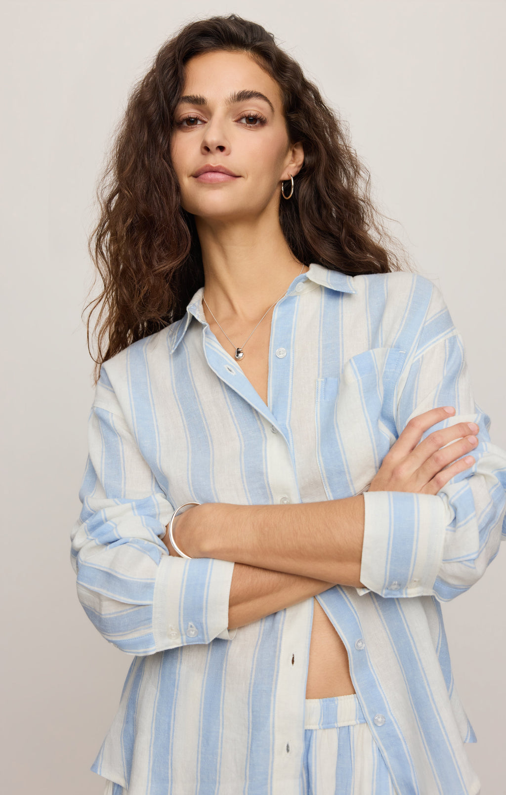 Perfect Striped Linen Button Up