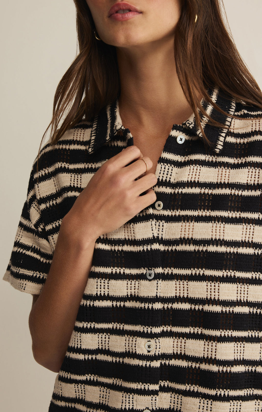 Monaco Stripe Button Up