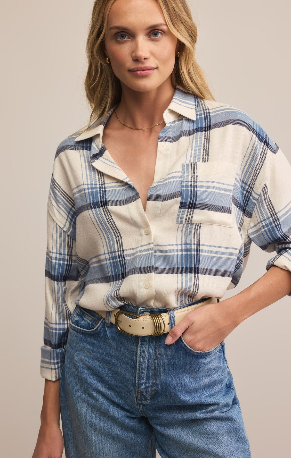 River Plaid Button Up