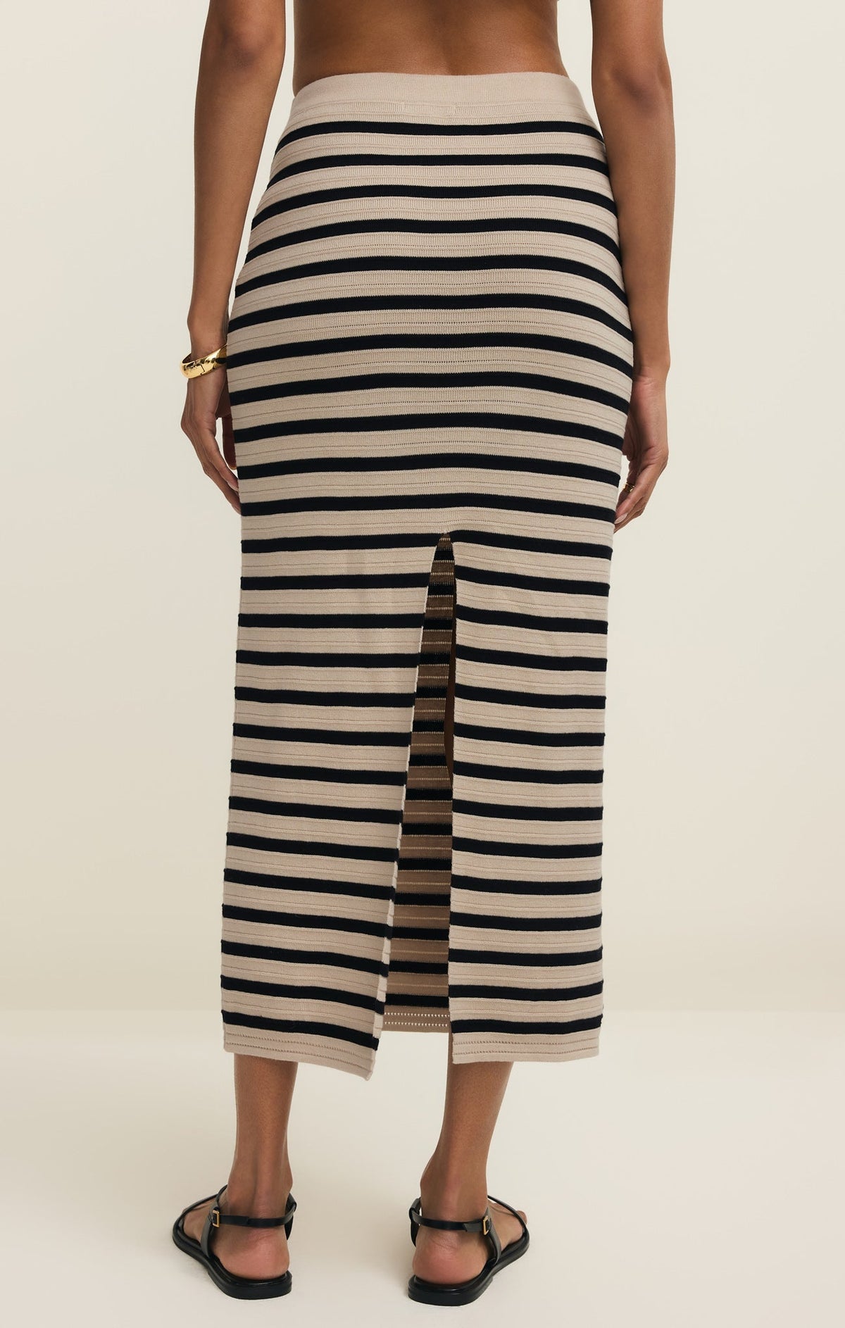 Emori Striped Midi Skirt