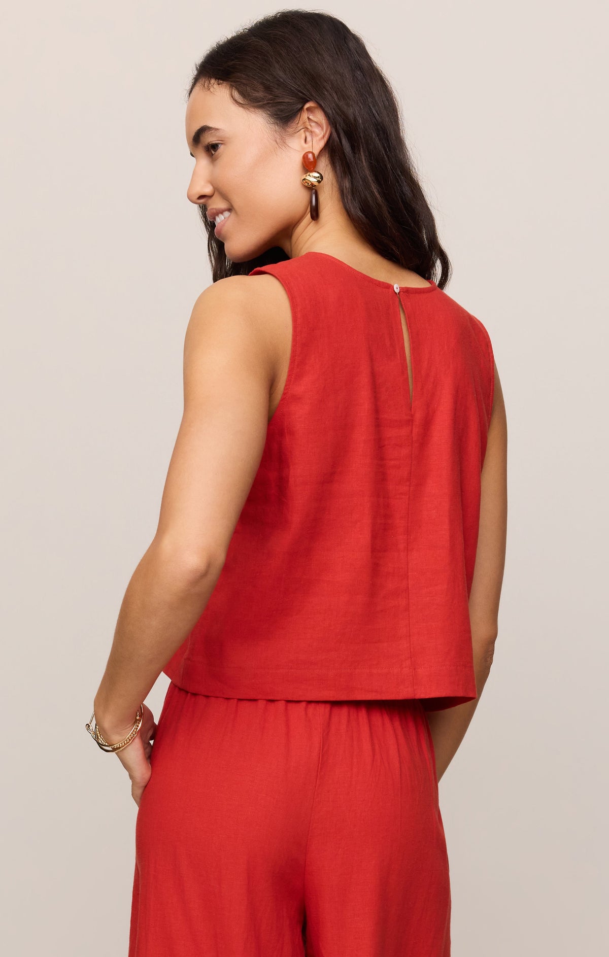 Sloane Linen Cropped Tank