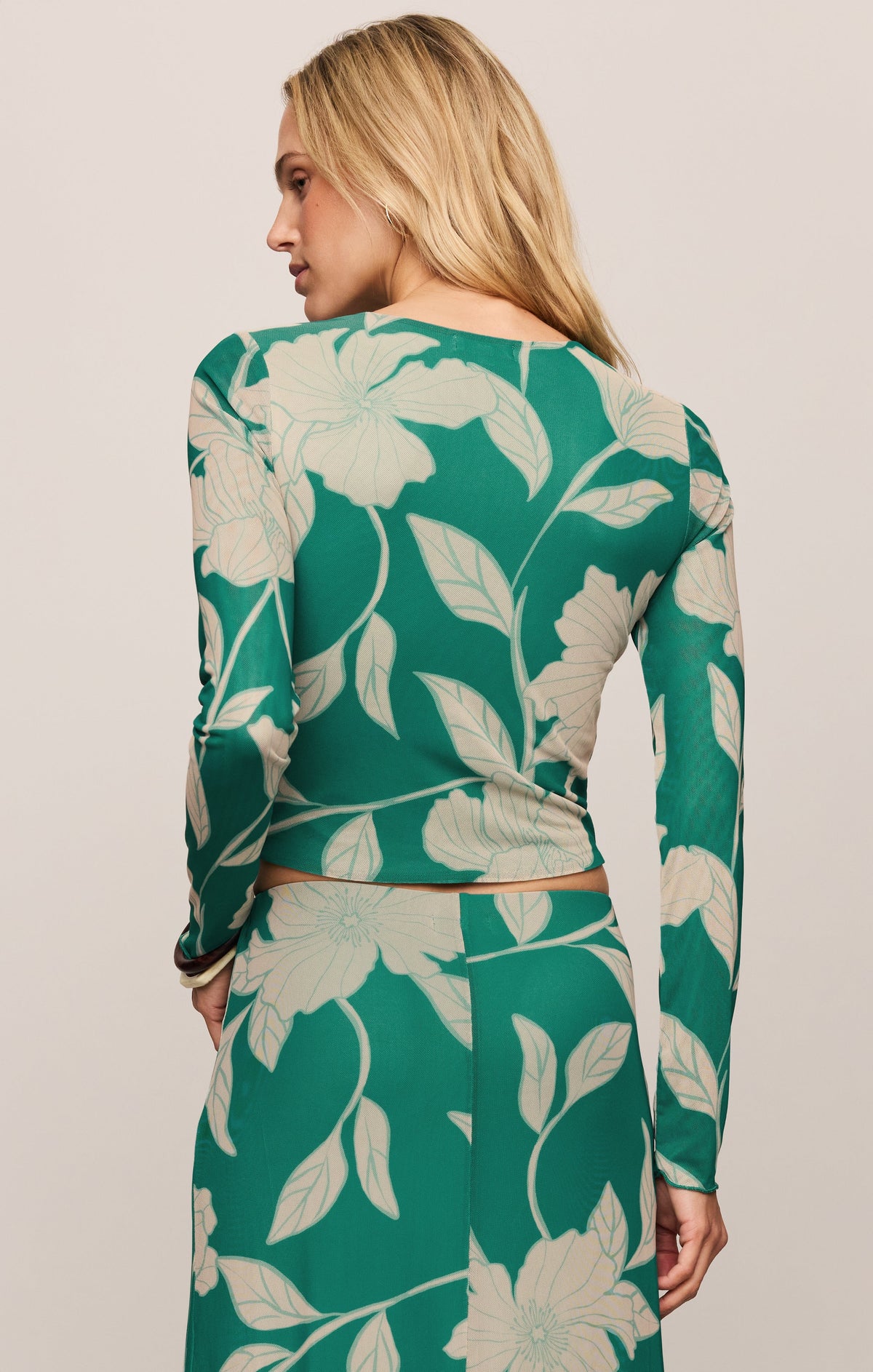 Taysha Bloom Floral Mesh Top