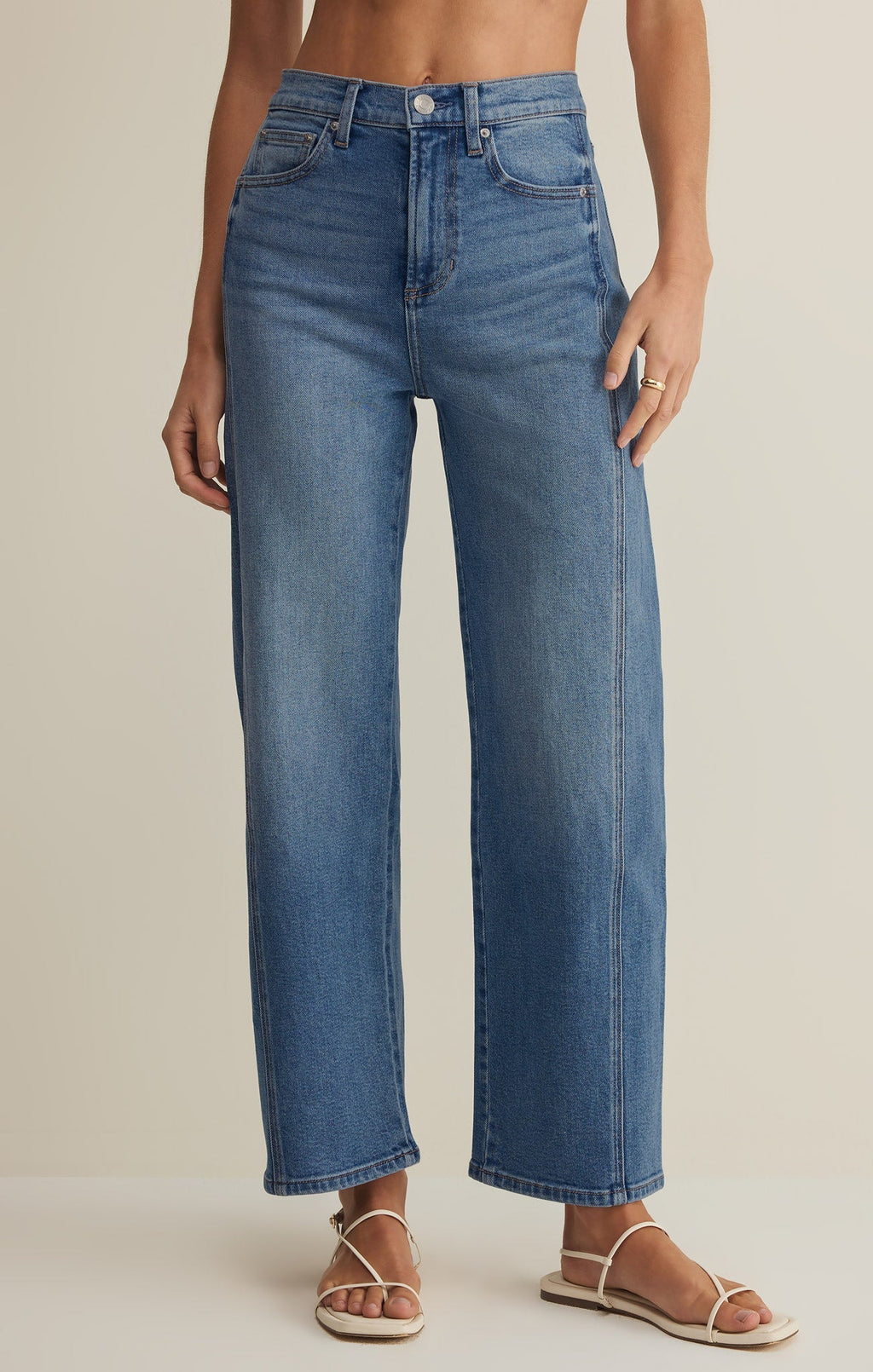 Luna High Rise Bowed Denim Pant