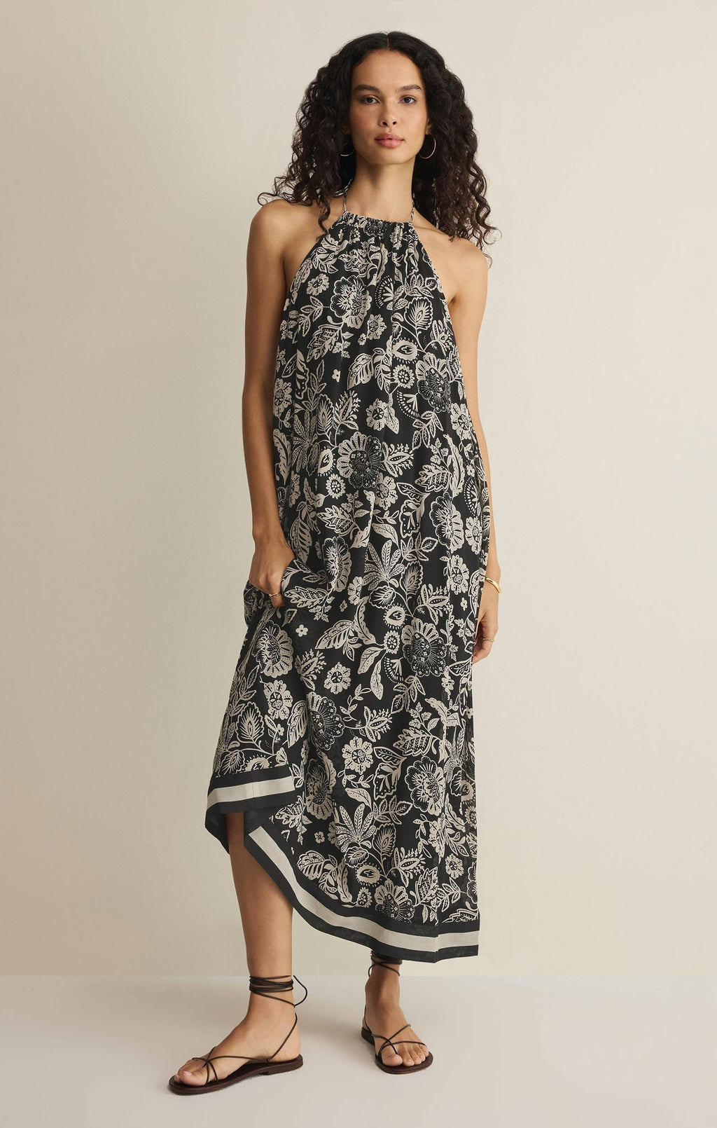 Viento Luz Floral Midi Dress