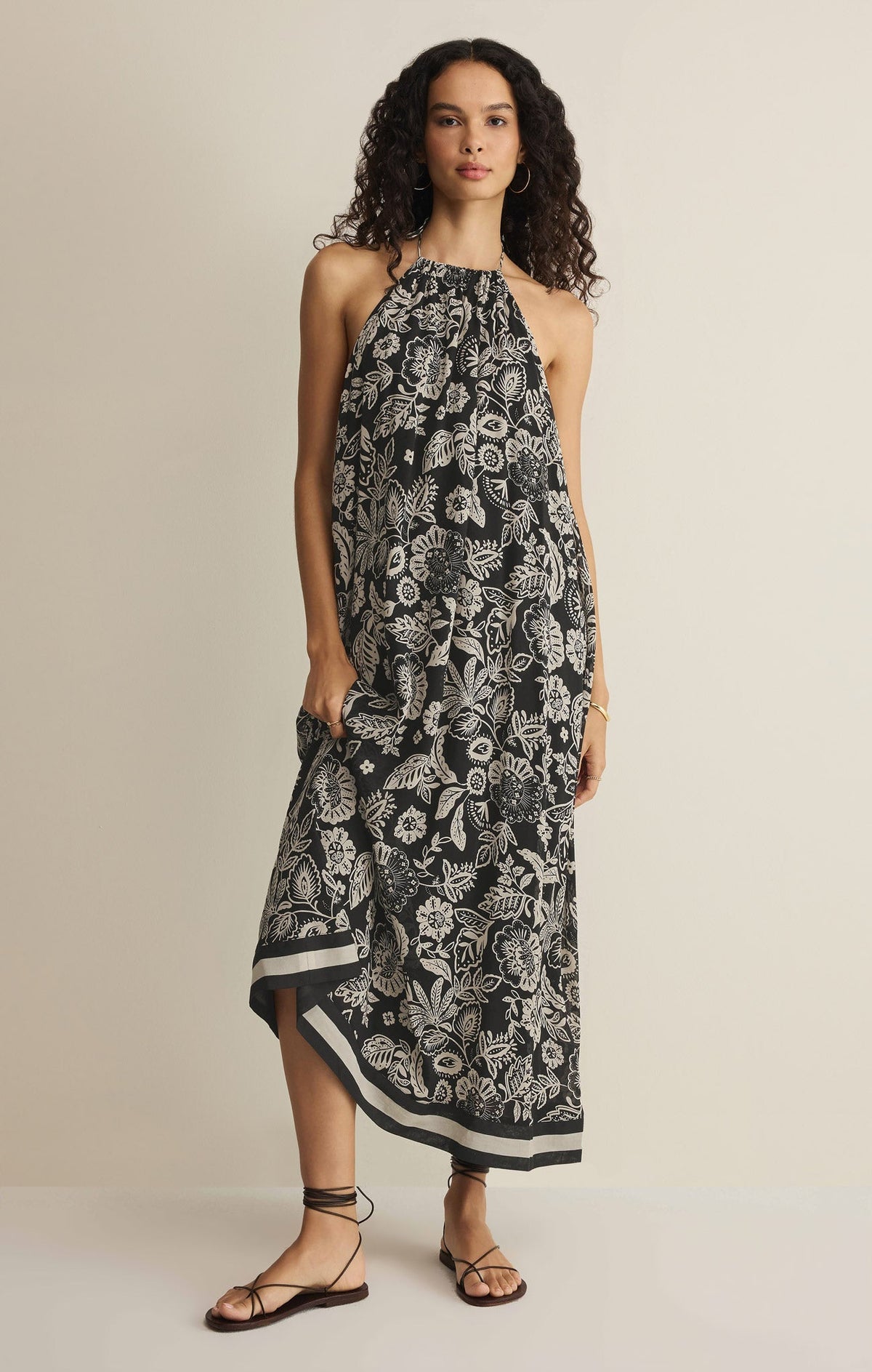 Viento Luz Floral Midi Dress