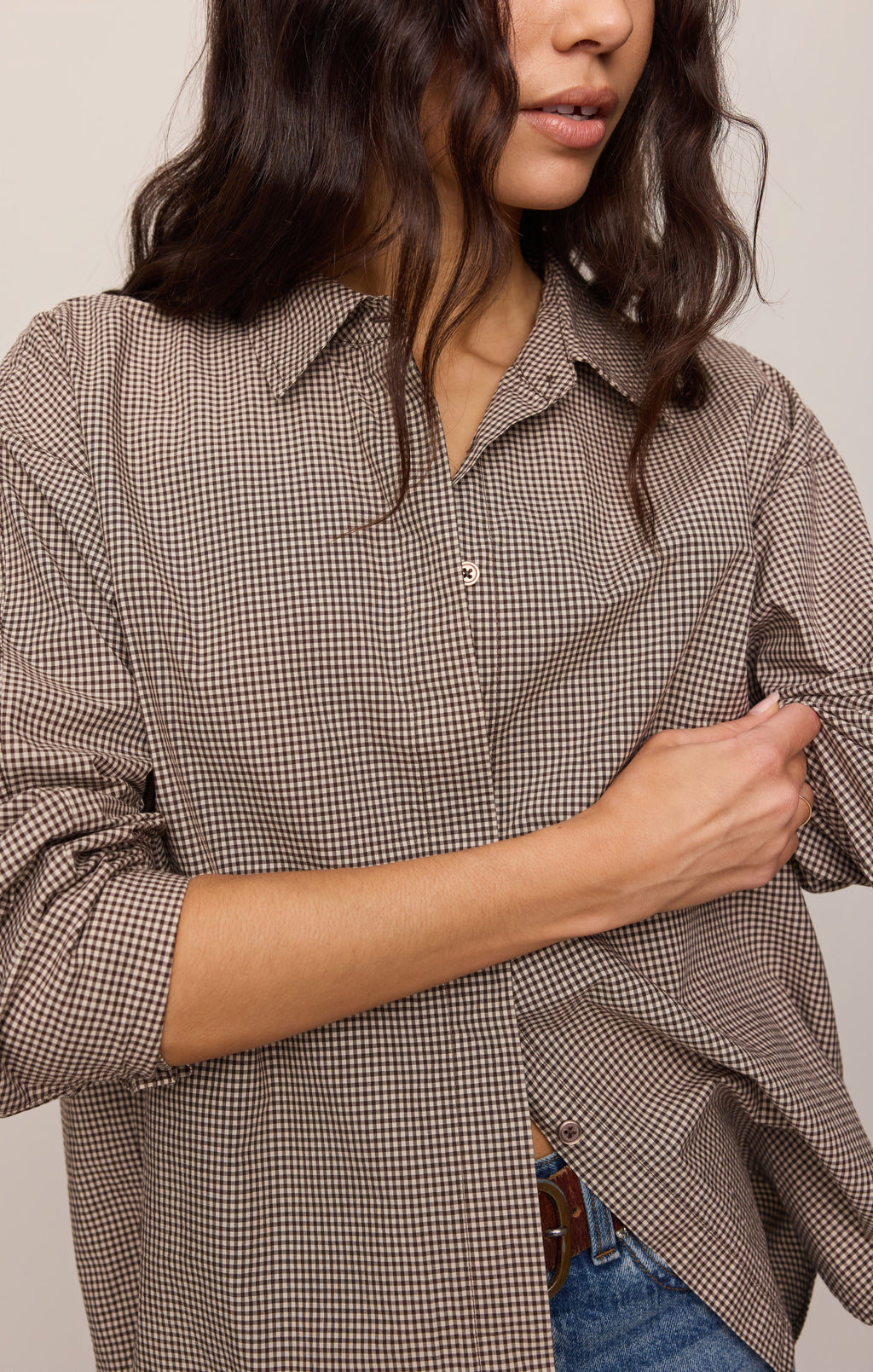 On Duty Gingham Button Up Shirt
