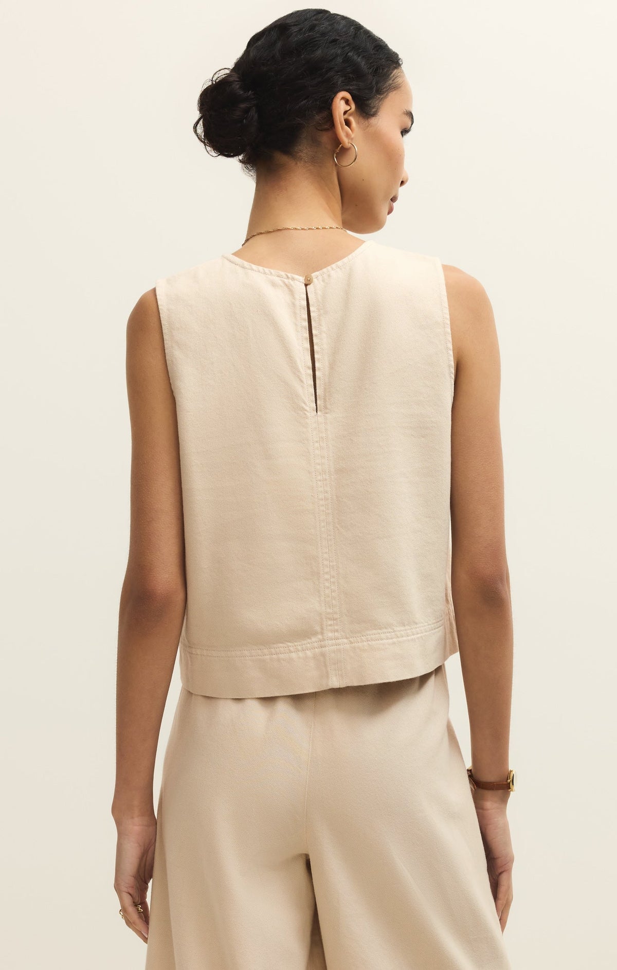 Sun Seeker Twill Cropped Tank