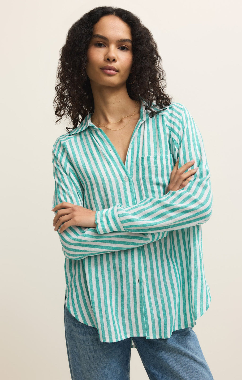 The Perfect Linen Striped Top
