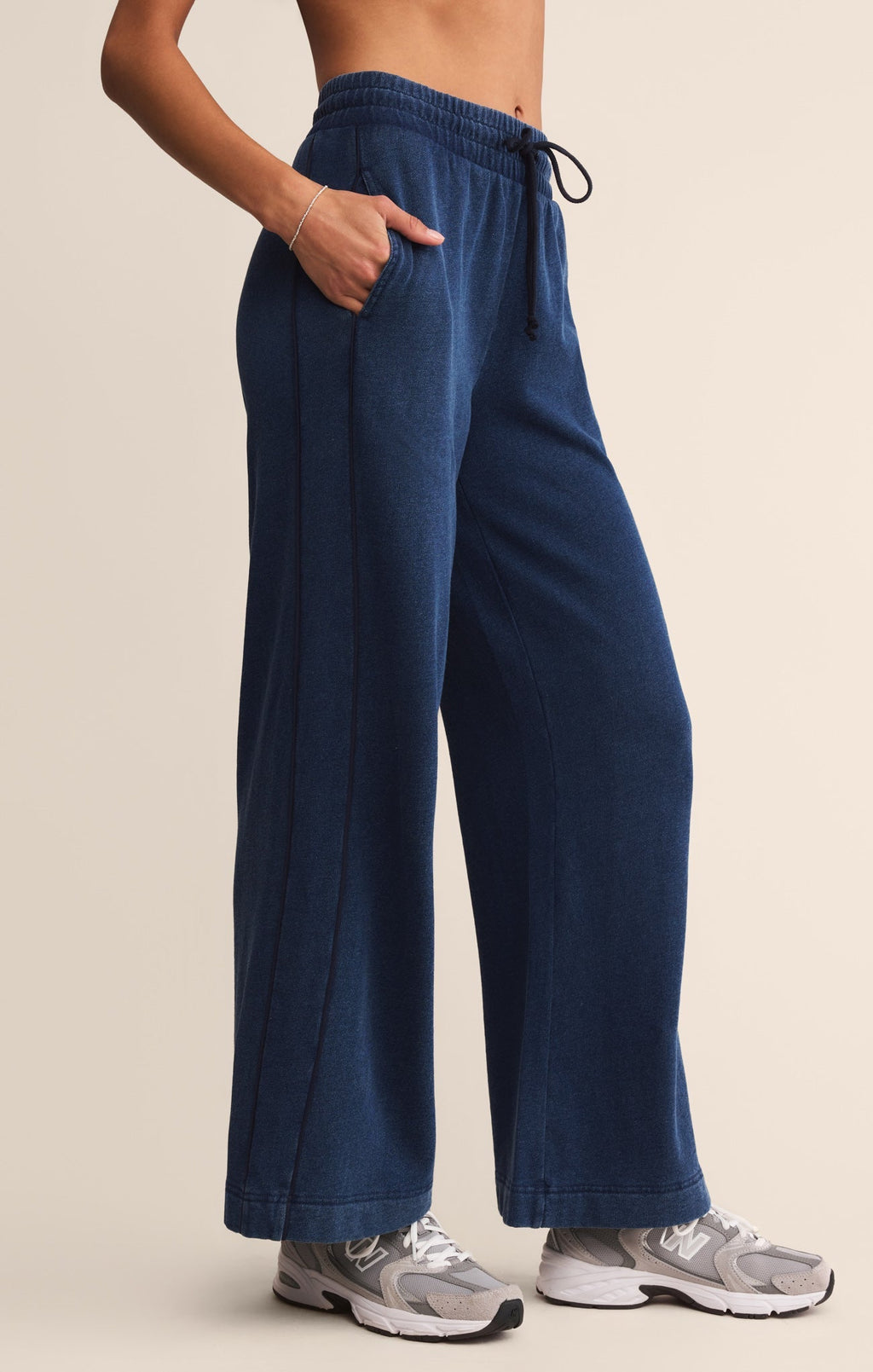 Sport Stripe Knit Denim Pant