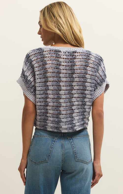 Ballast Crochet Stripe Sweater Top
