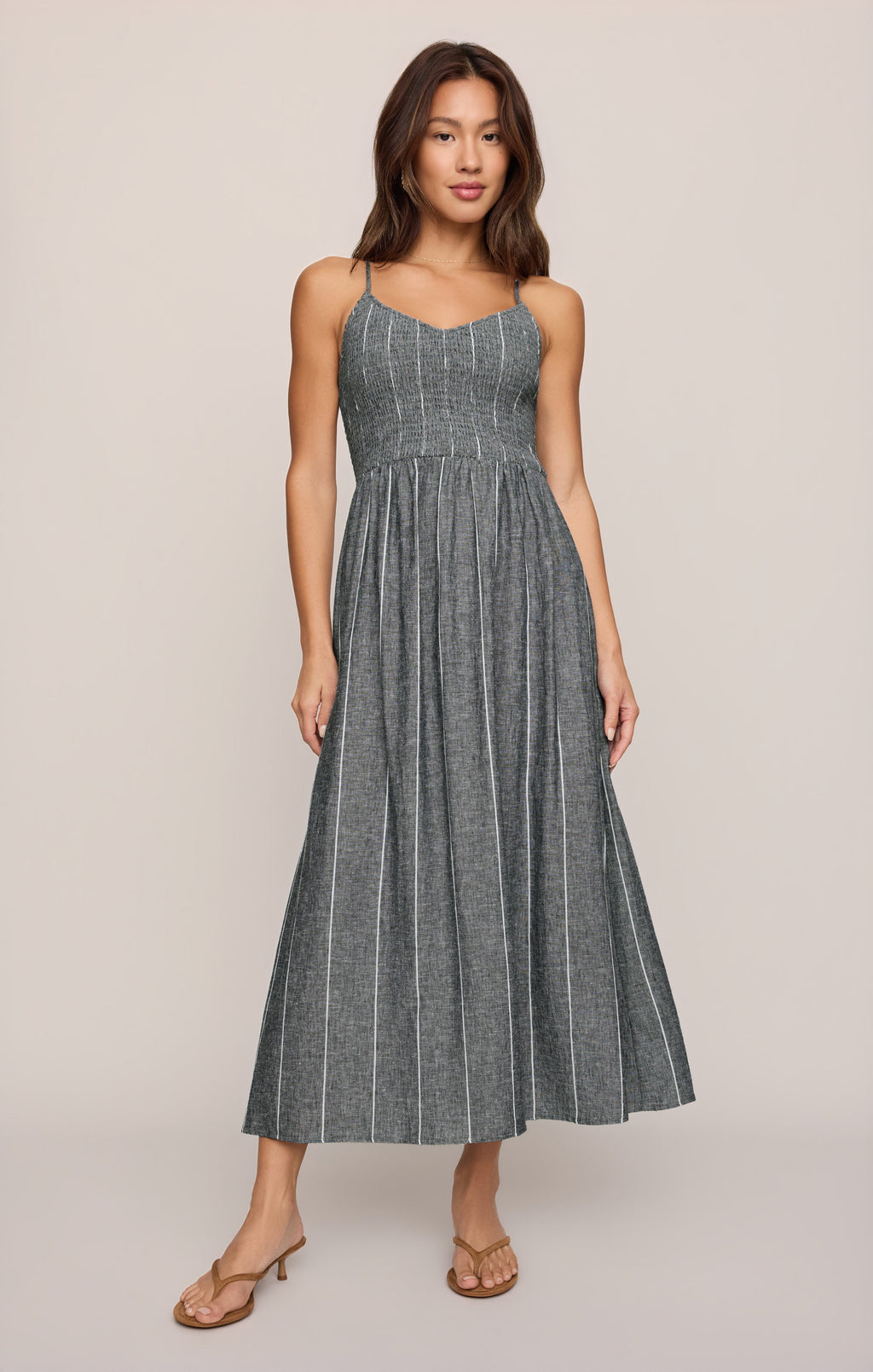 Romy Striped Linen Maxi Dress