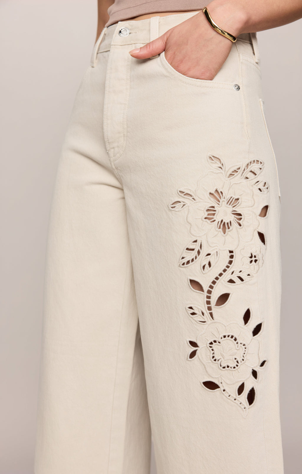 The Show Off Denim High Rise Bowed