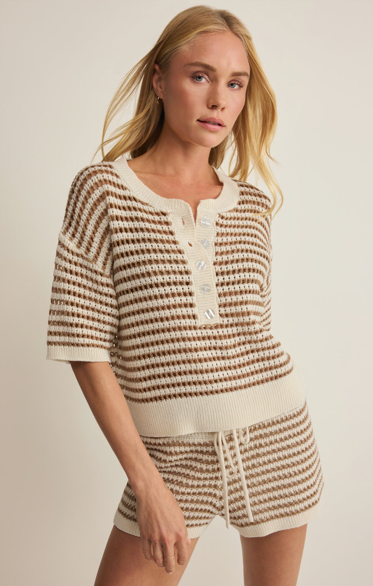 Lyla Striped Crochet Short