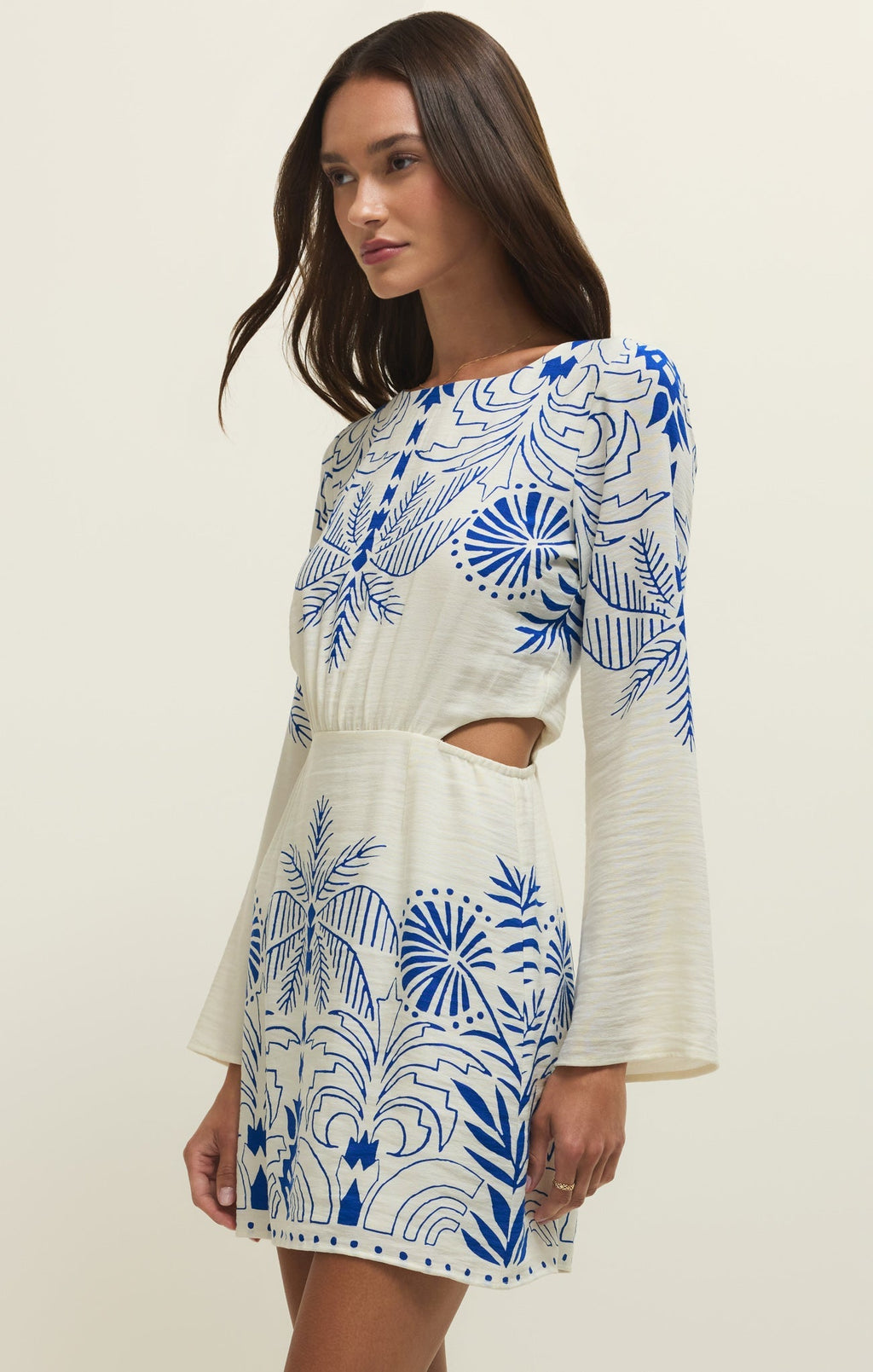 Tahina Airy Palm Mini Dress