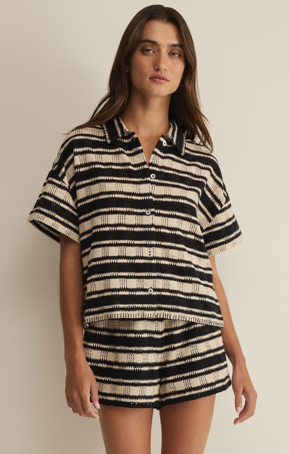 Monaco Stripe Button Up