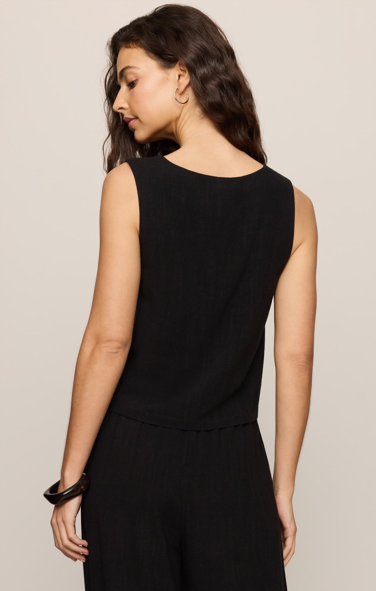 Charli Cropped Linen Tank