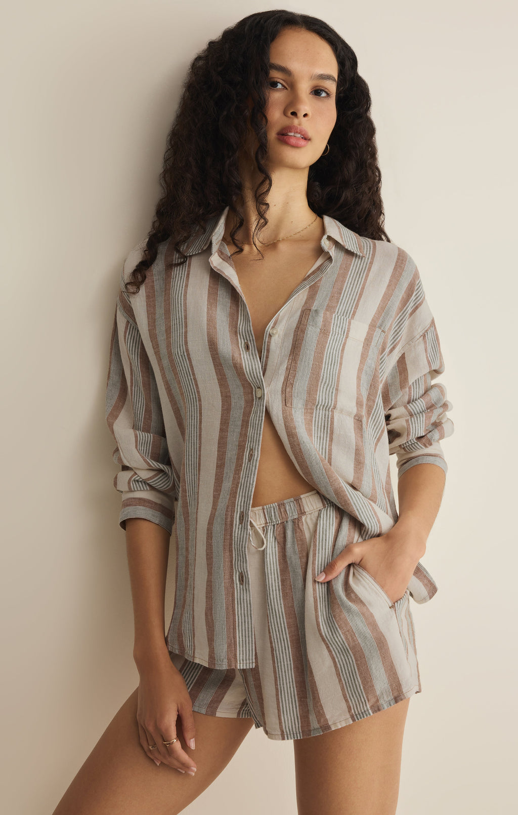 The Perfect Linen Striped Short