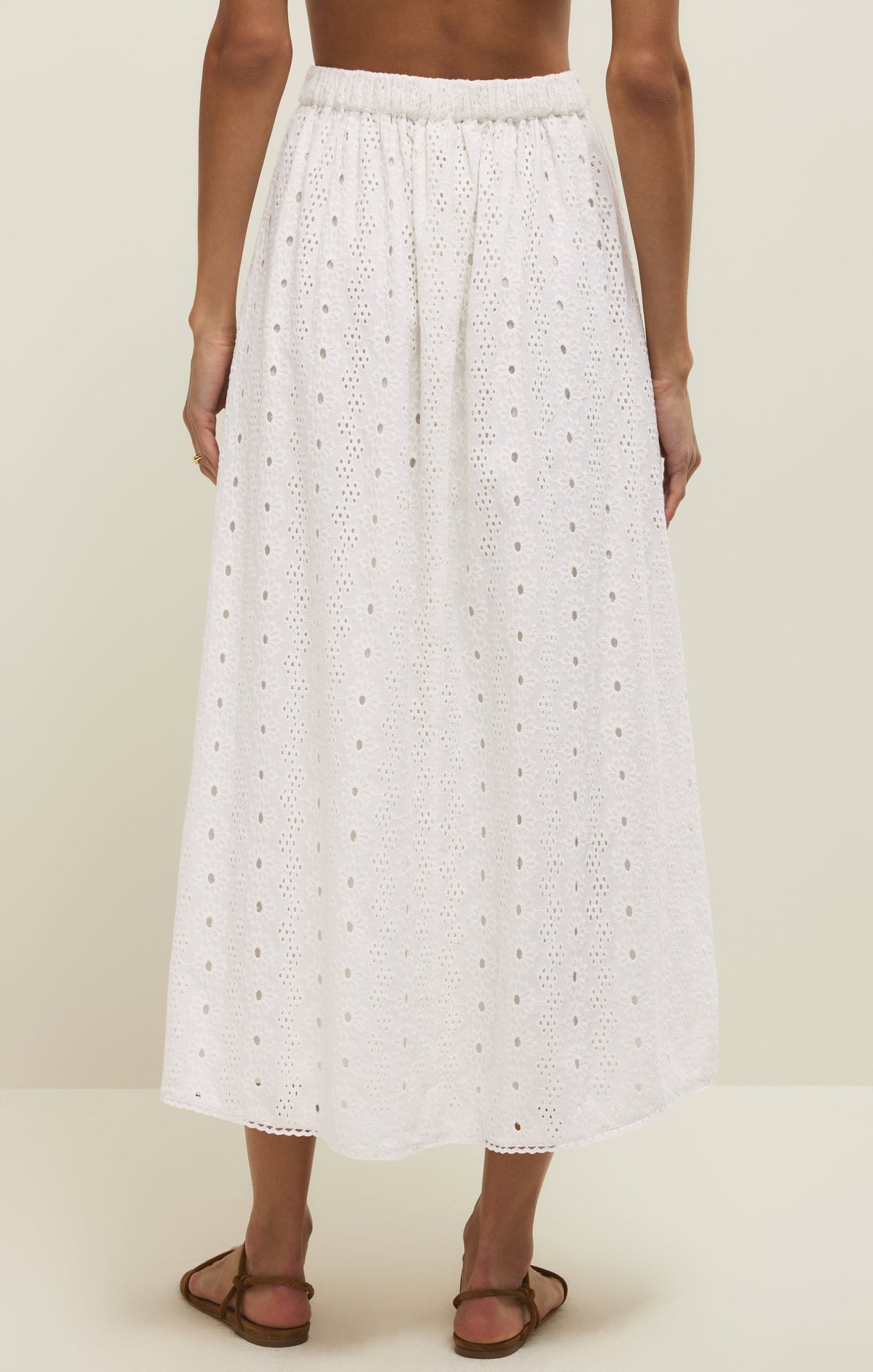 Bria Eyelet Midi Skirt