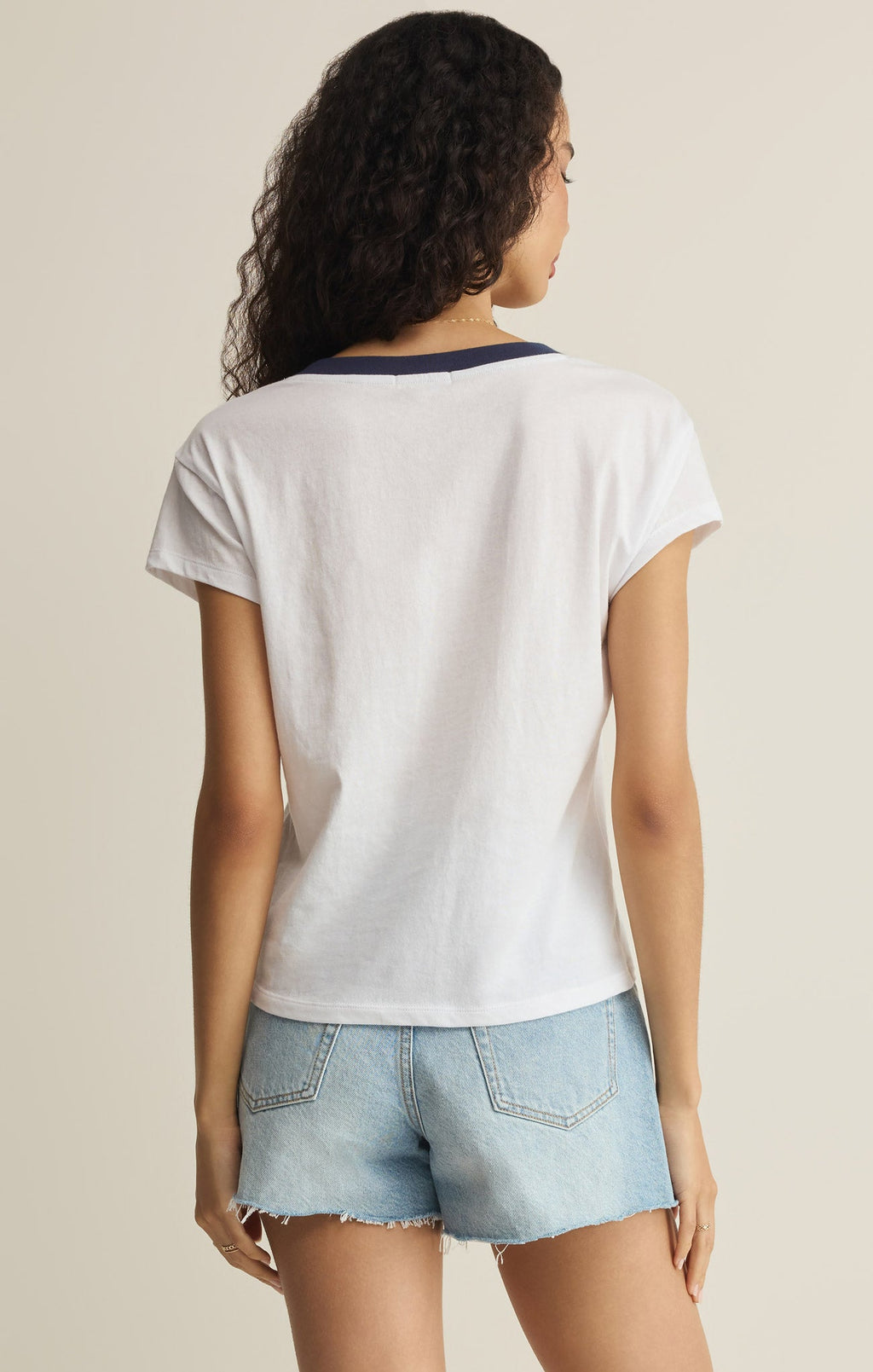 Modern Contrast V-Neck Tee