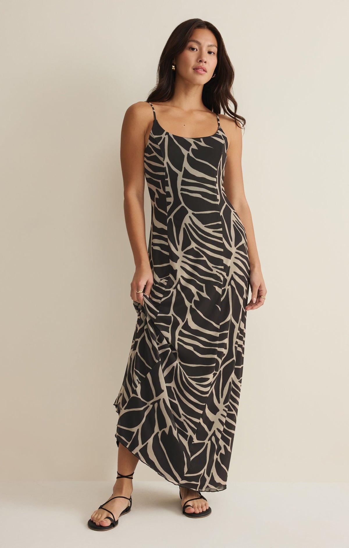 Charisma Tova Palm Mesh Maxi Dress