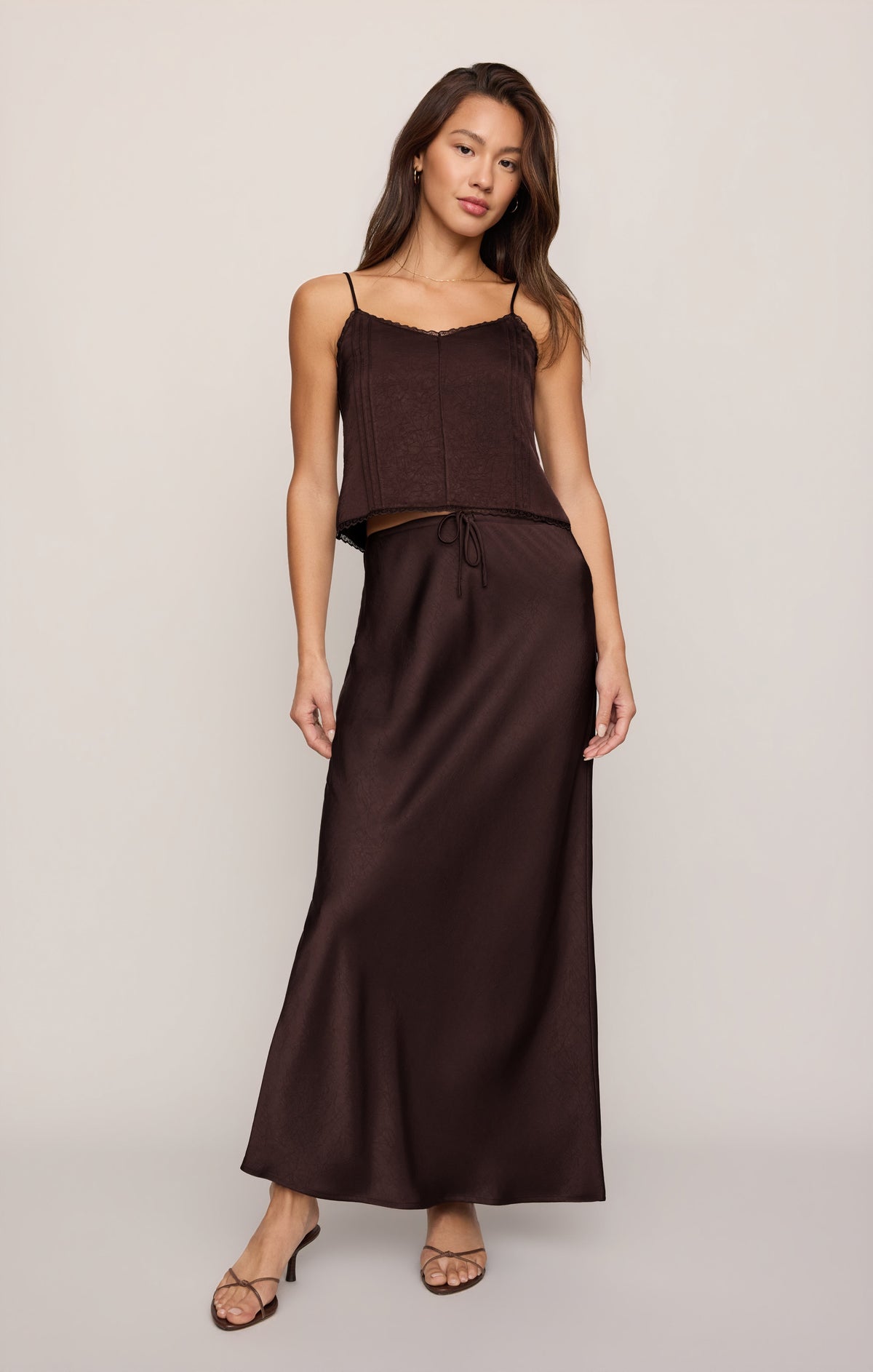 Viva Satin Midi Skirt