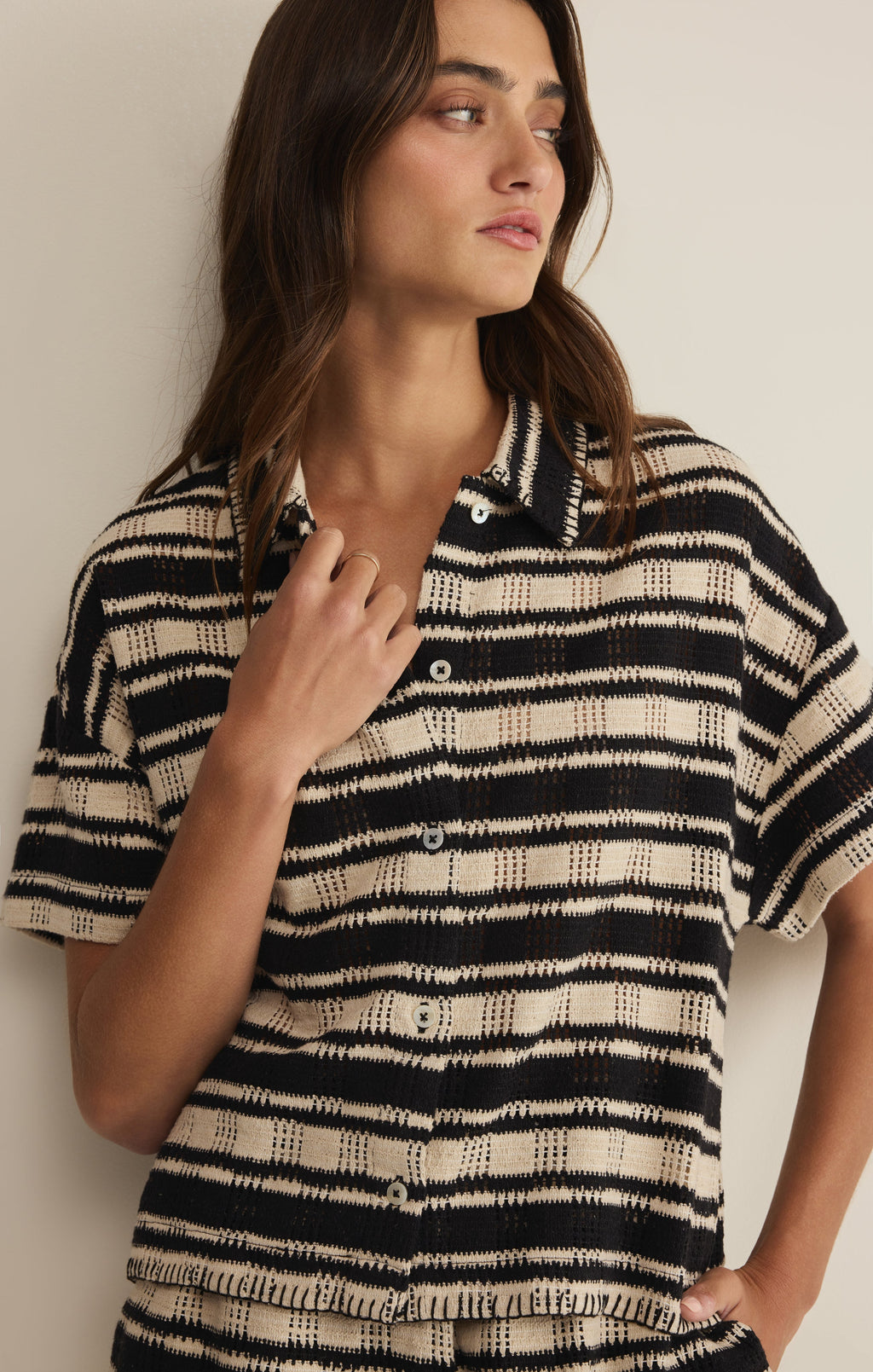 Monaco Stripe Button Up