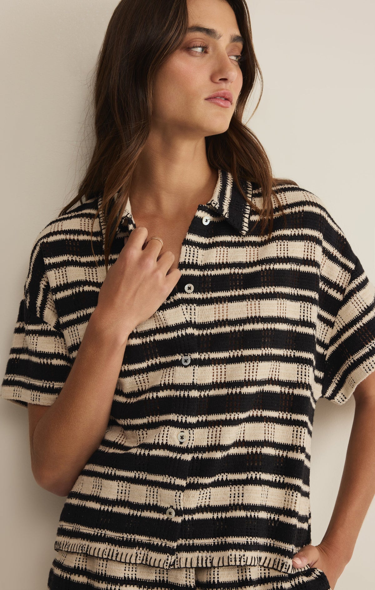 Monaco Stripe Button Up