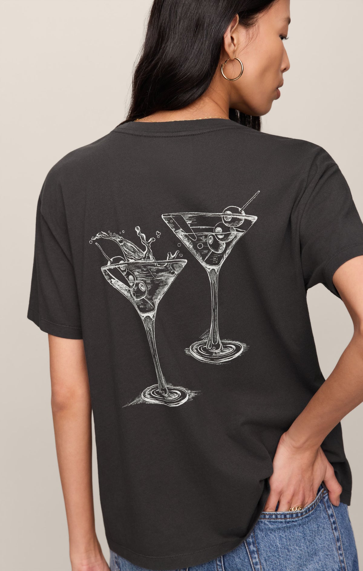 Martini Graphic Boyfriend Tee