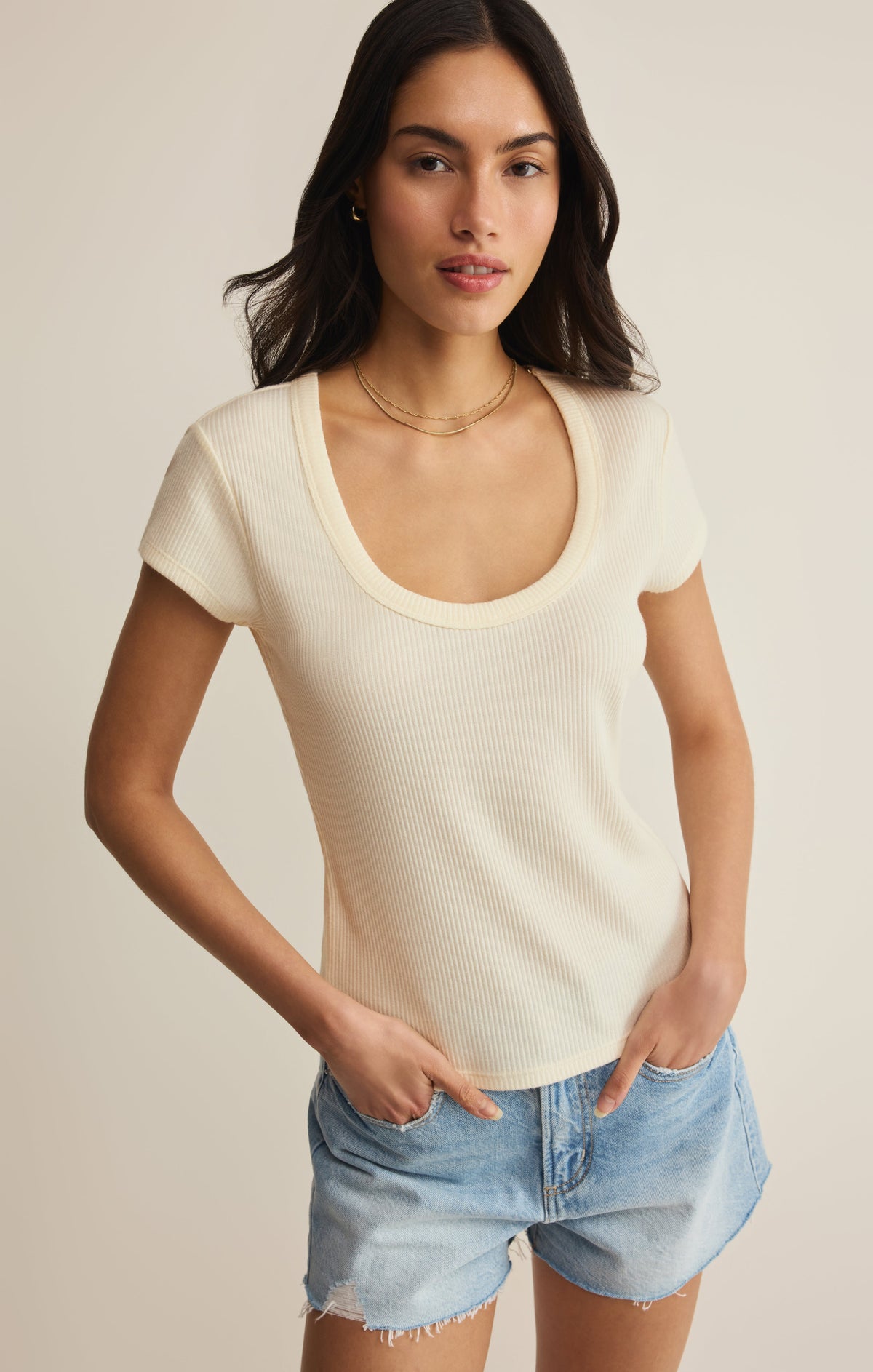 Leisurely Scoop Neck Tee