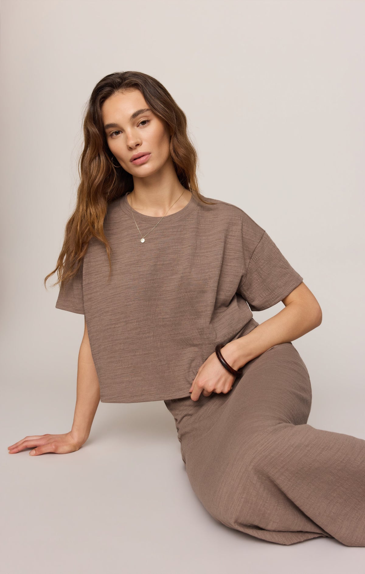 Delavine Textured Midi Skirt