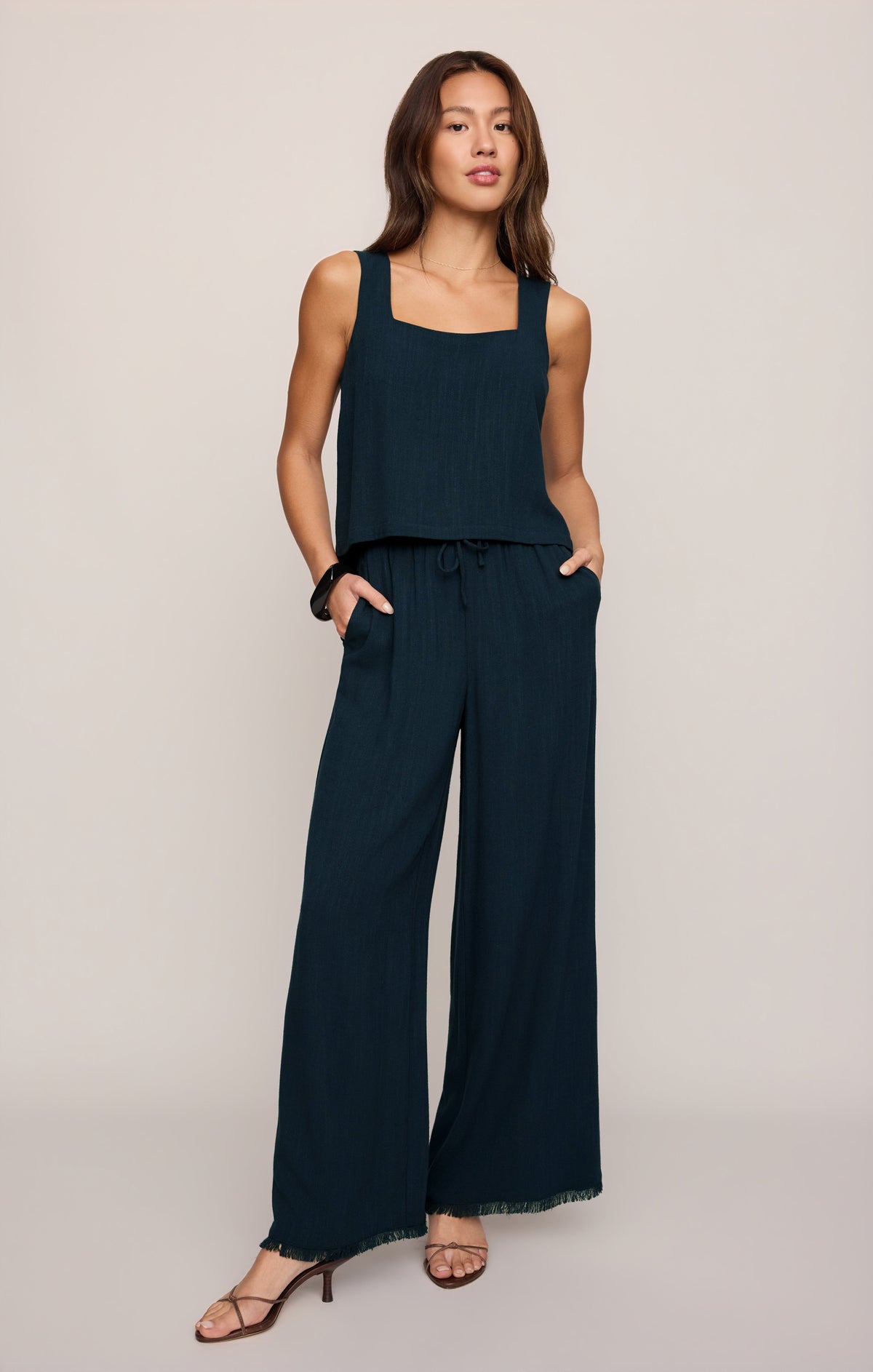 Charli Cropped Linen Tank