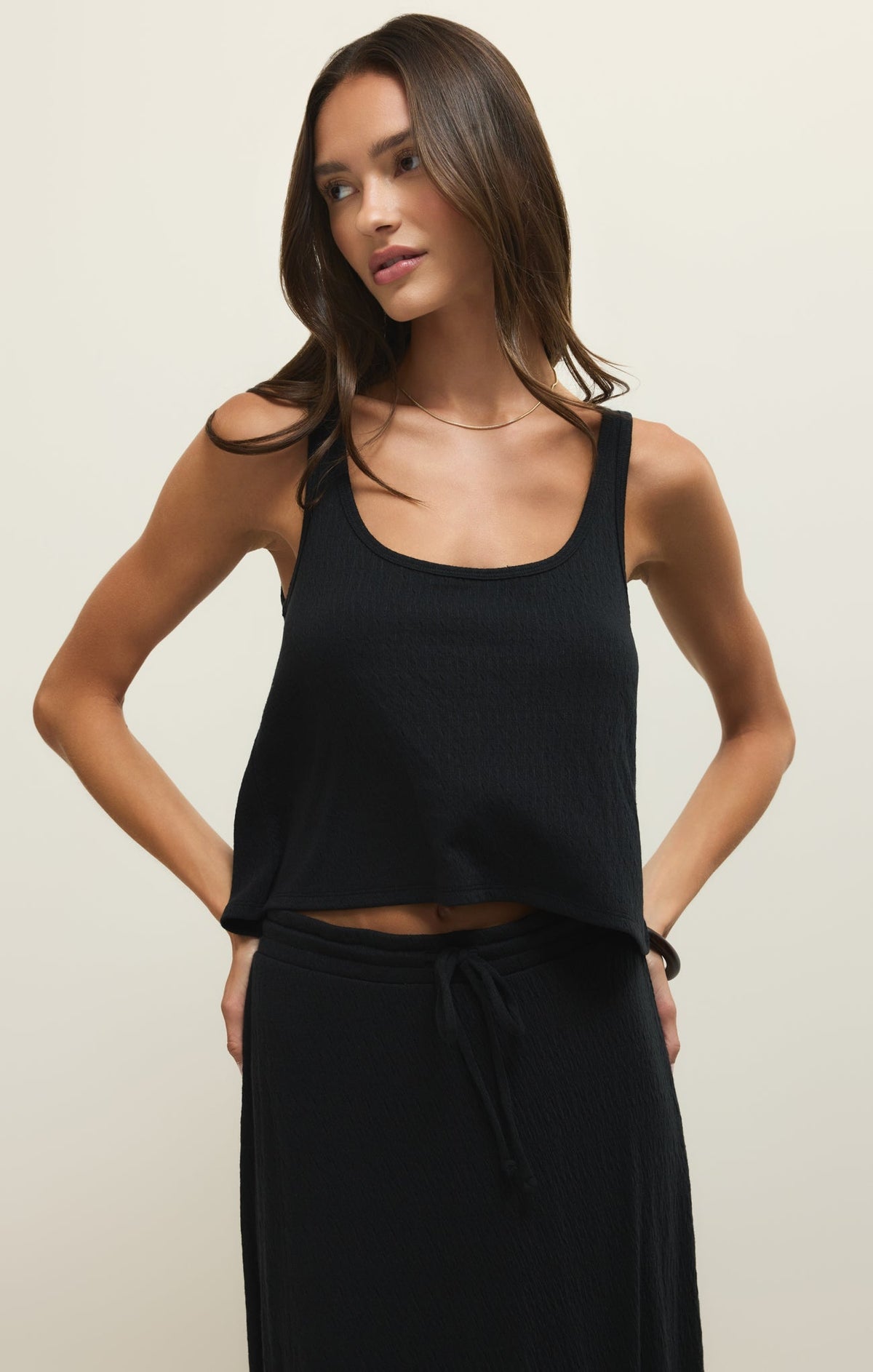 Joanna Textured Knit Cropped Tank