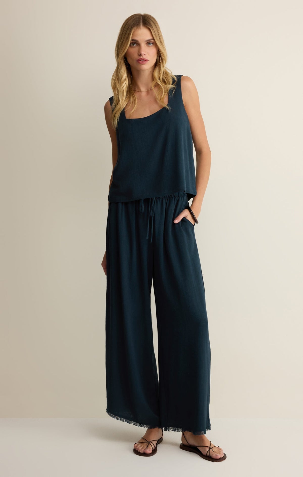 Charli Cropped Linen Tank