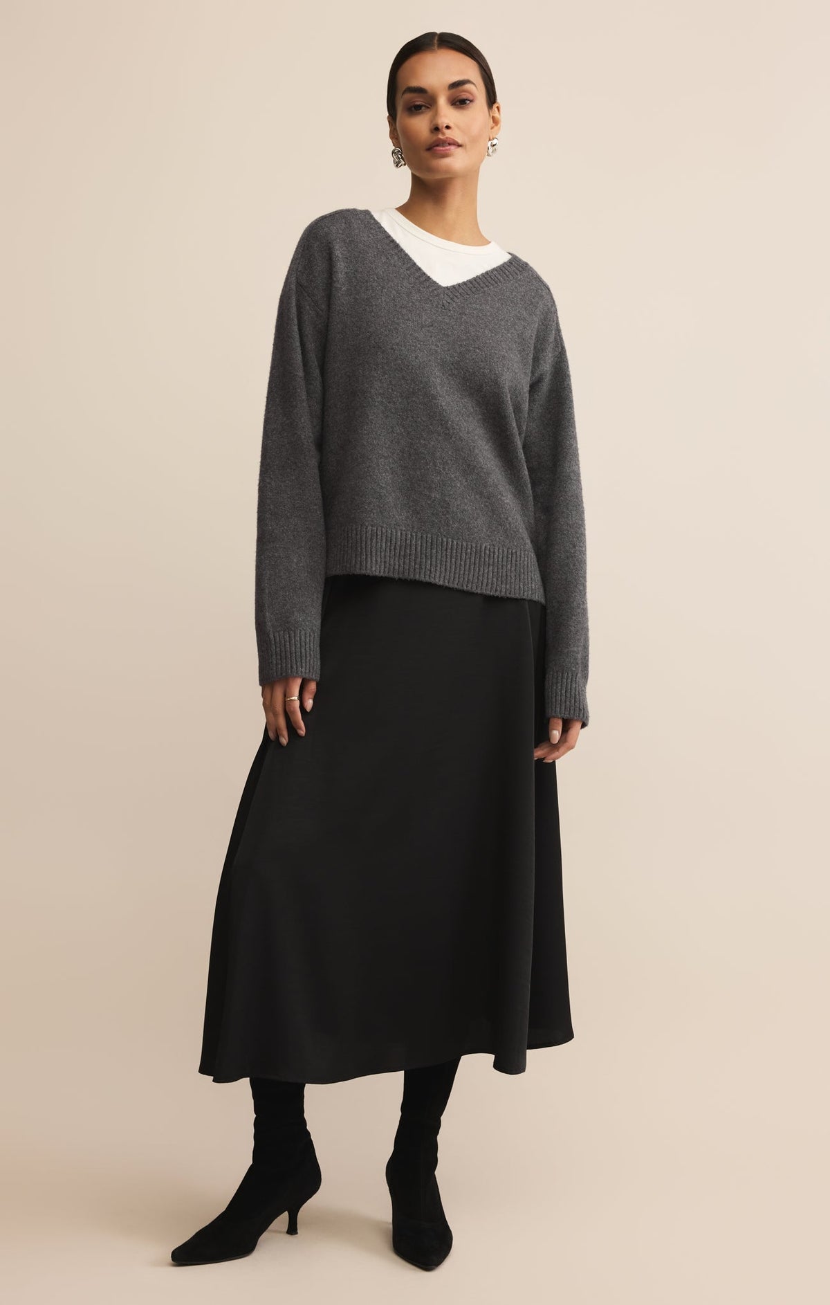 Northpointe Satin Midi Skirt
