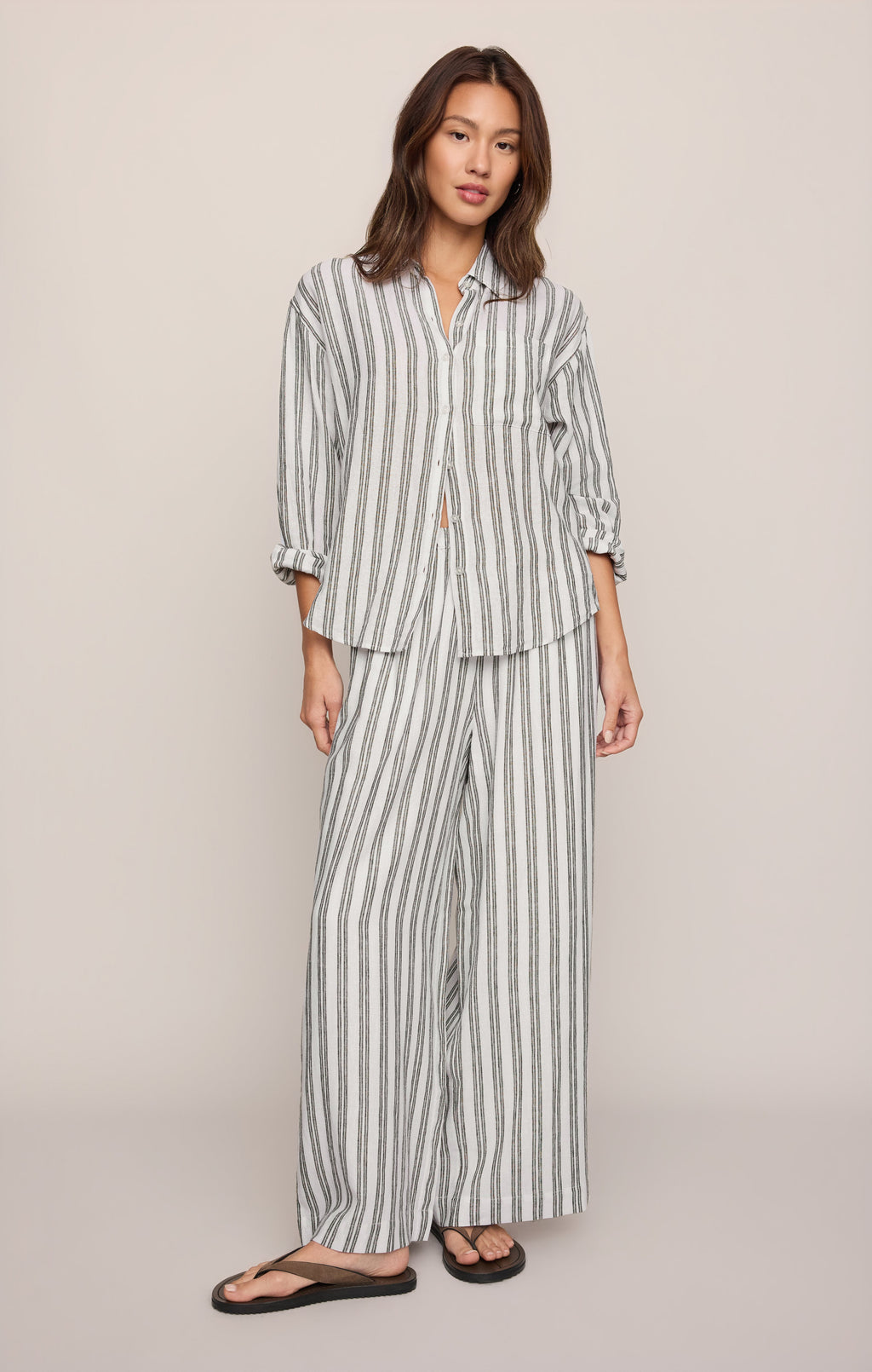The Perfect Striped Linen Button Up