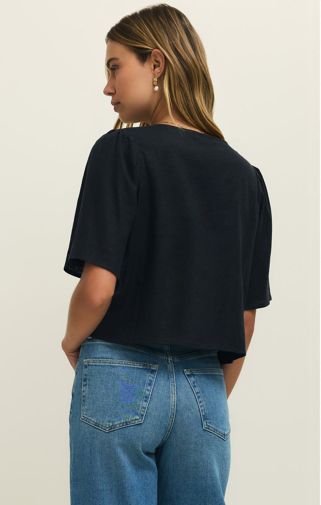 La Belle Linen Cropped Top