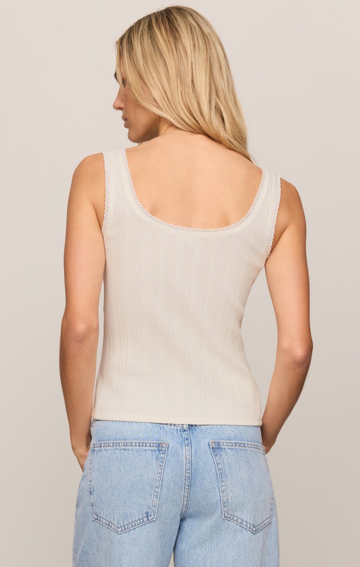 Lainey Pointelle Button Front Tank