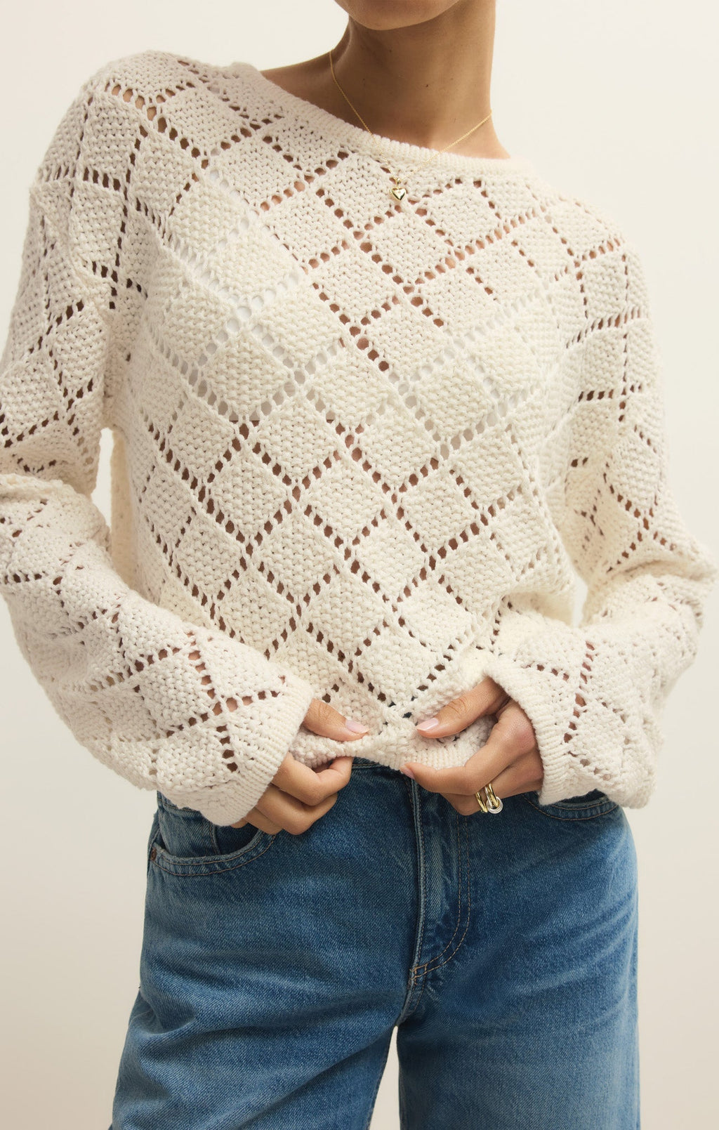 Hullen Diamond Crochet Sweater