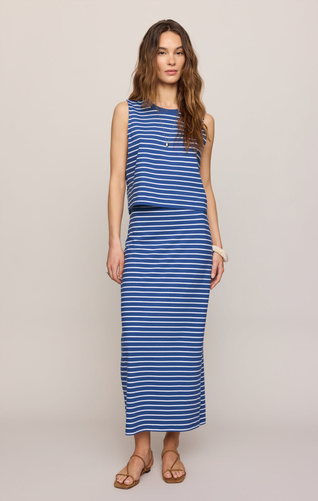 Gail Stripe Midi Skirt