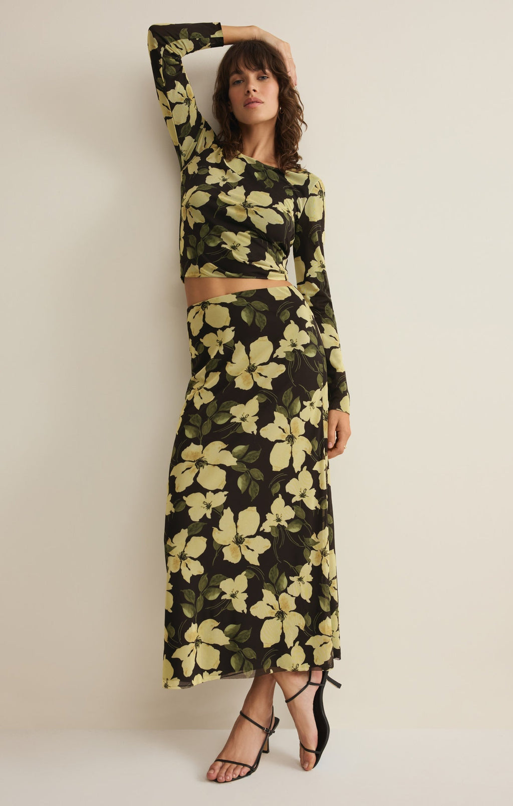 Taysha Ren Floral Mesh Top