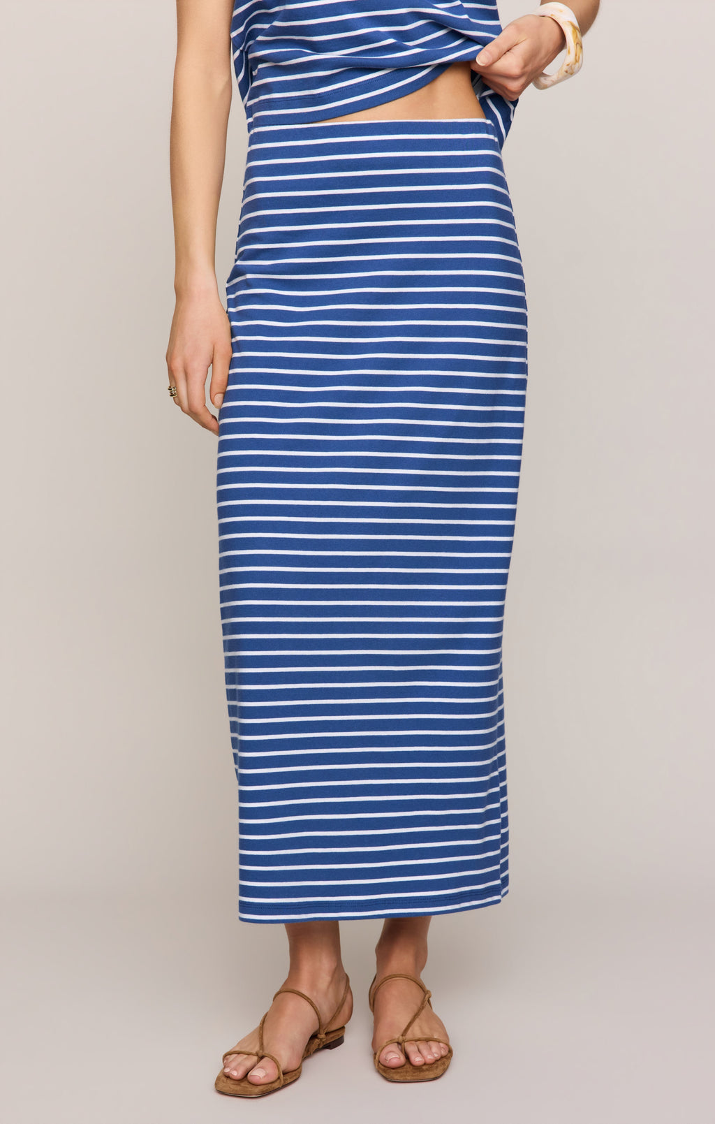 Gail Stripe Midi Skirt