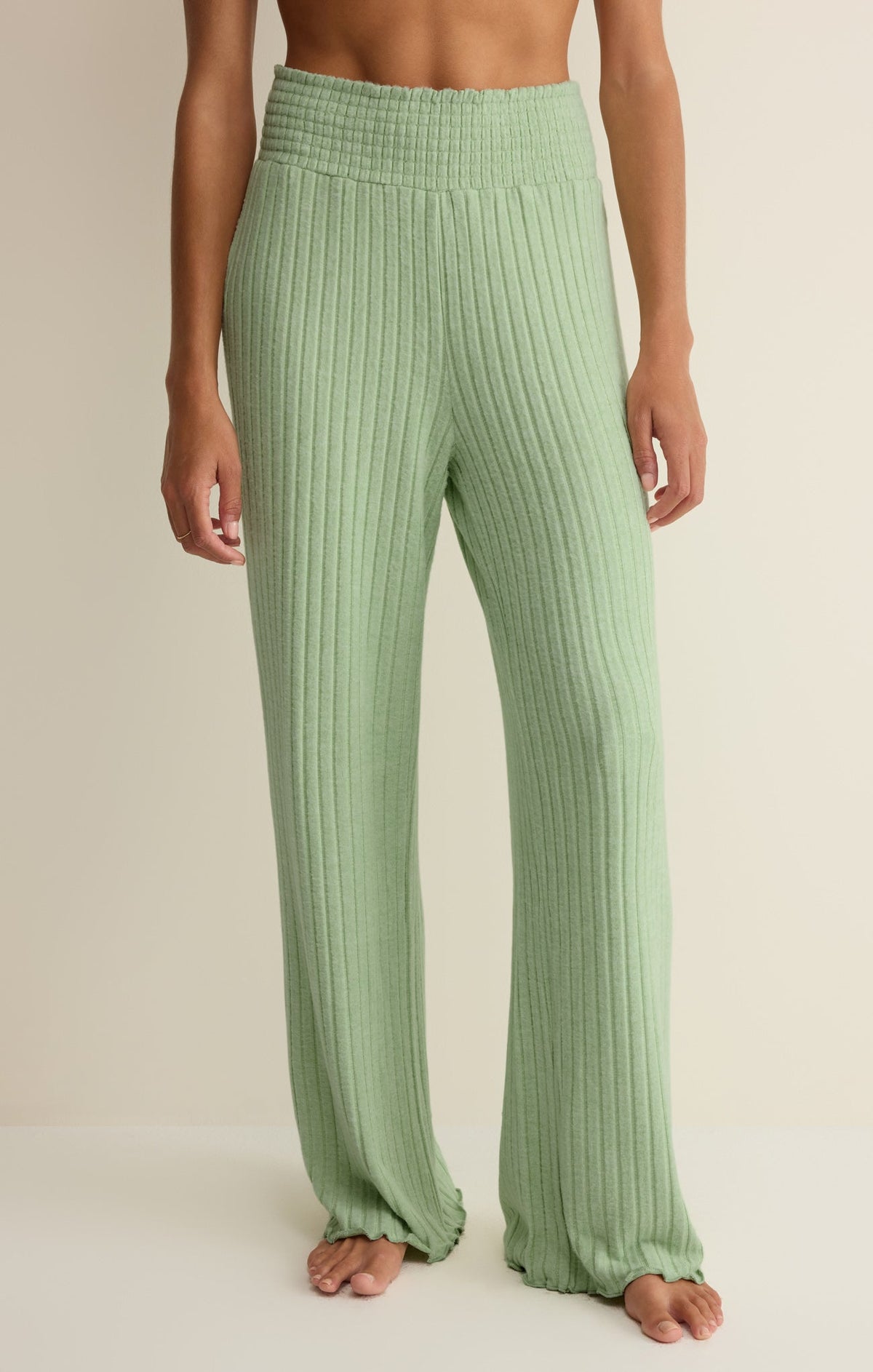Dawn Smocked Silky Rib Pant