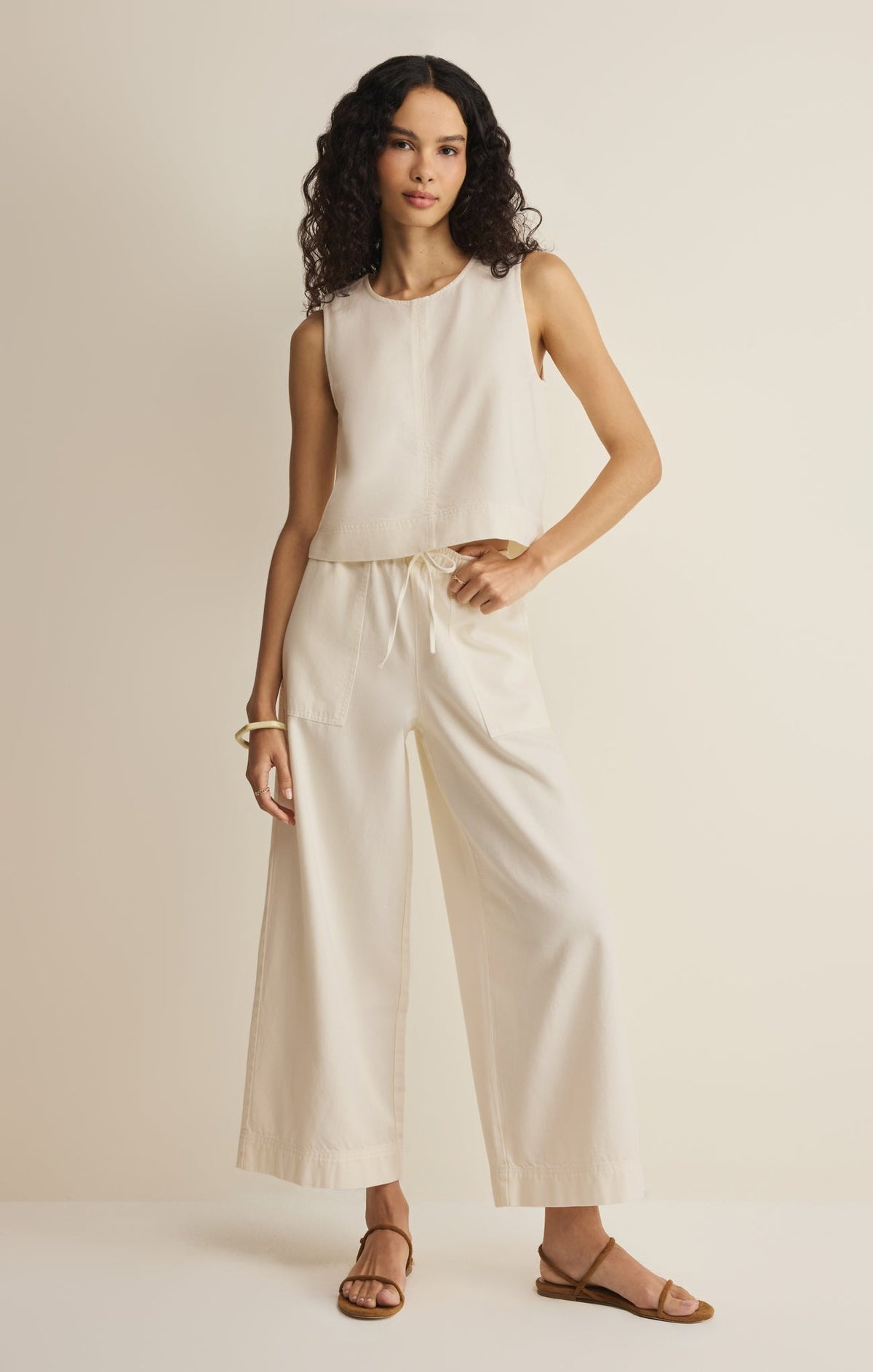 Sun Seeker Twill Cropped Tank