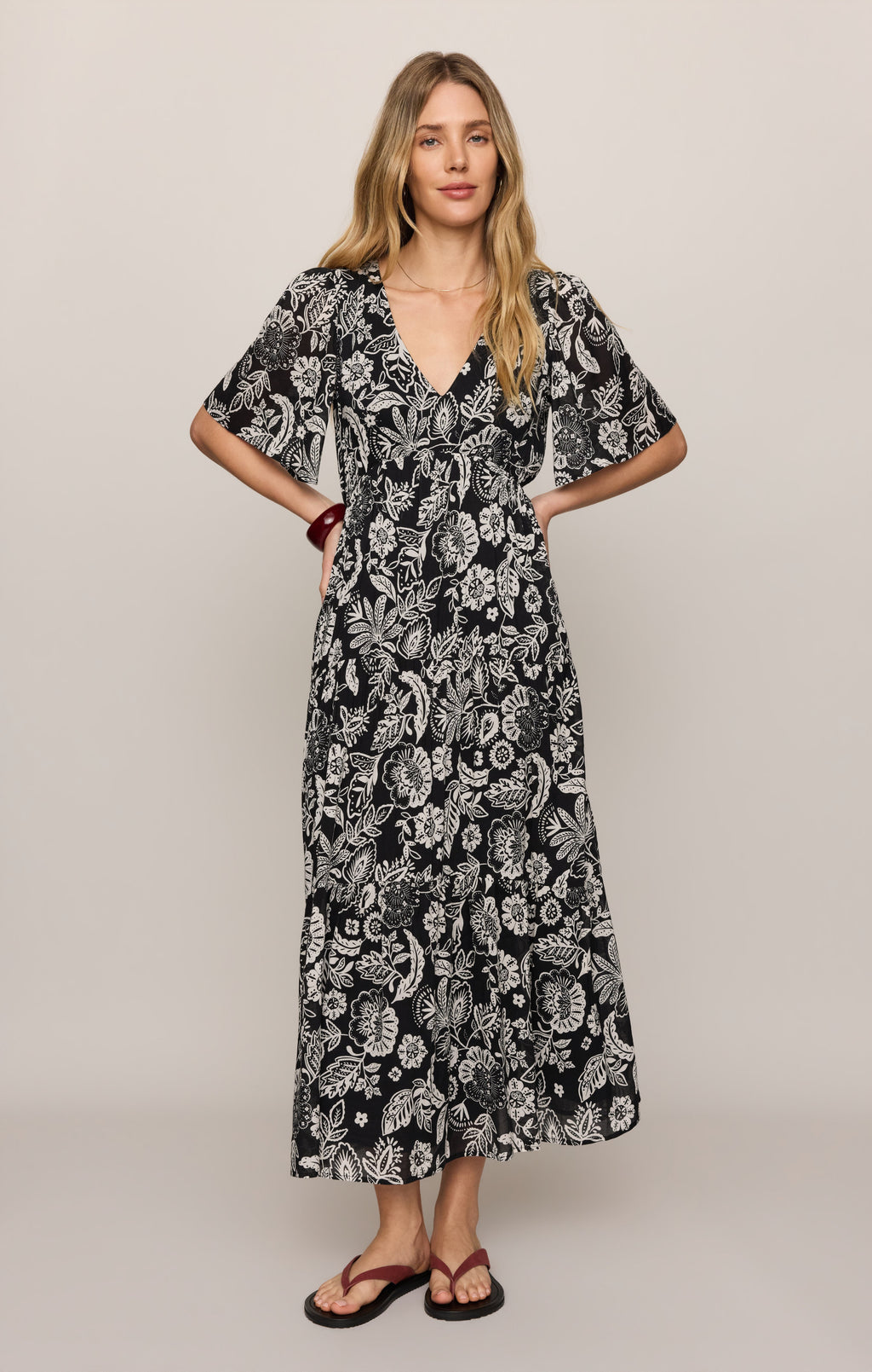 Lacey Floral Midi Dress
