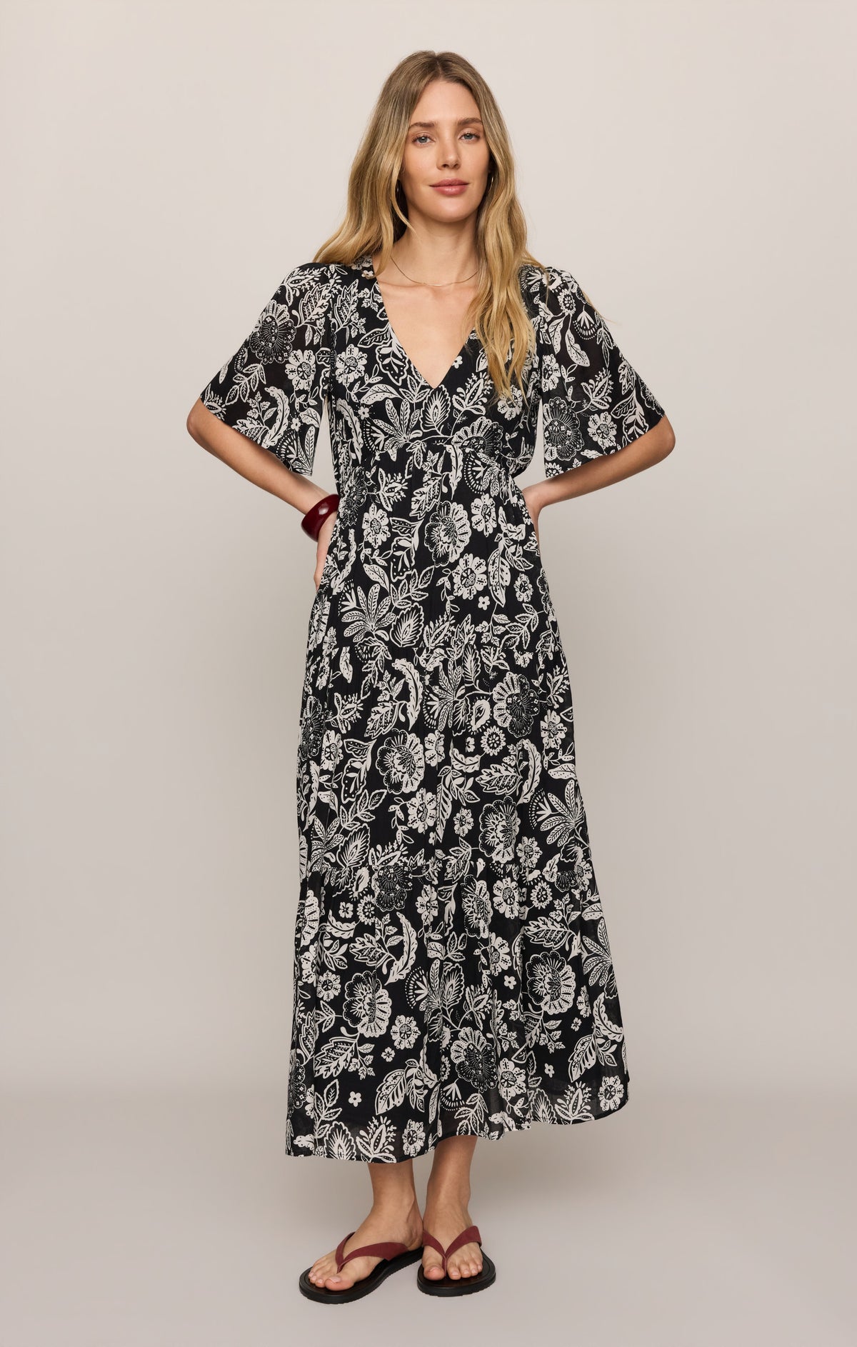 Lacey Floral Midi Dress