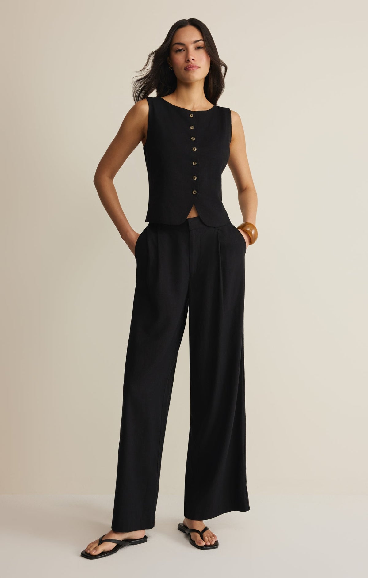 Roman Linen Vest
